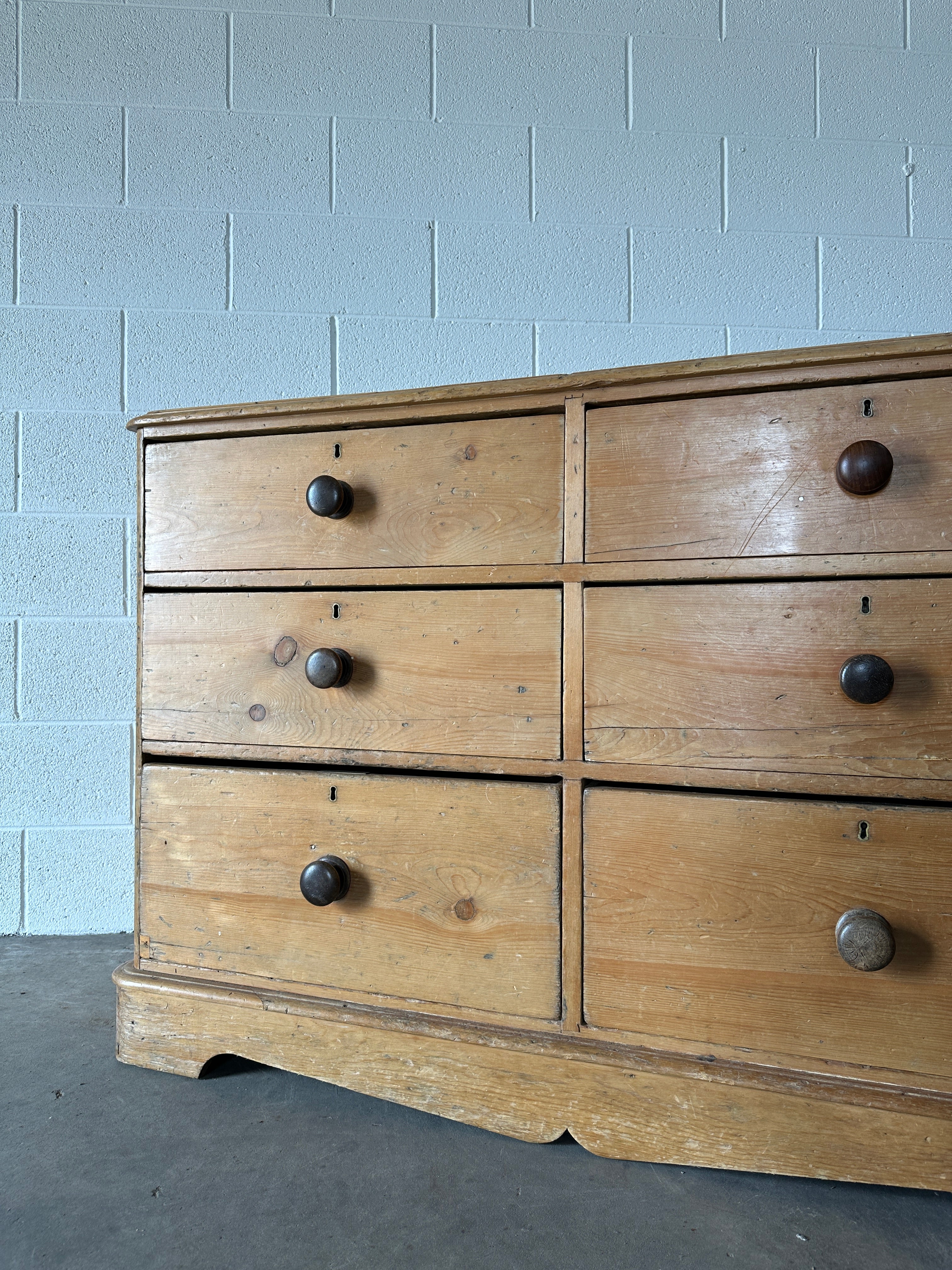 English pine six drawer dresser, circa 1860