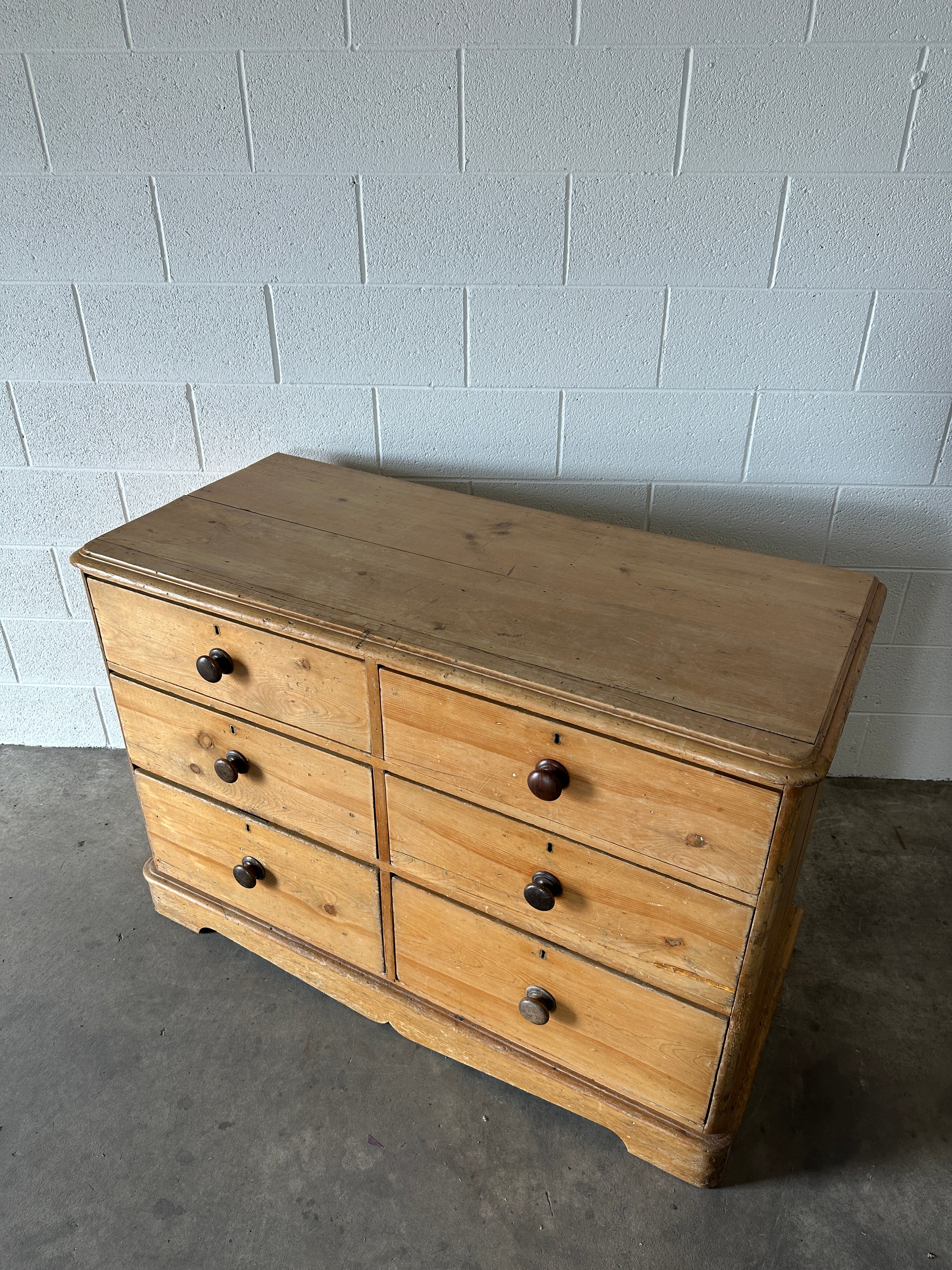 English pine six drawer dresser, circa 1860