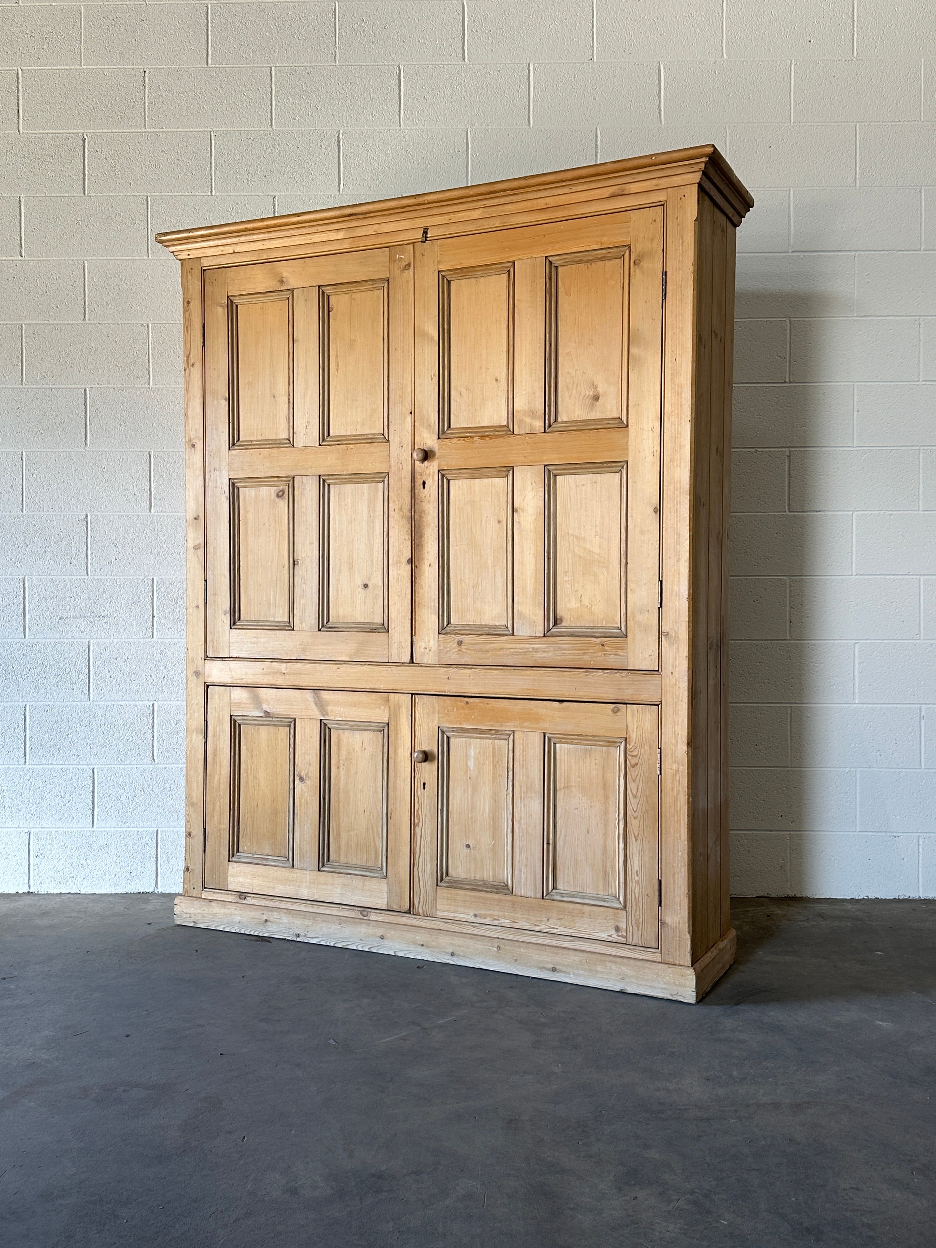 English pine cupboard with open interior