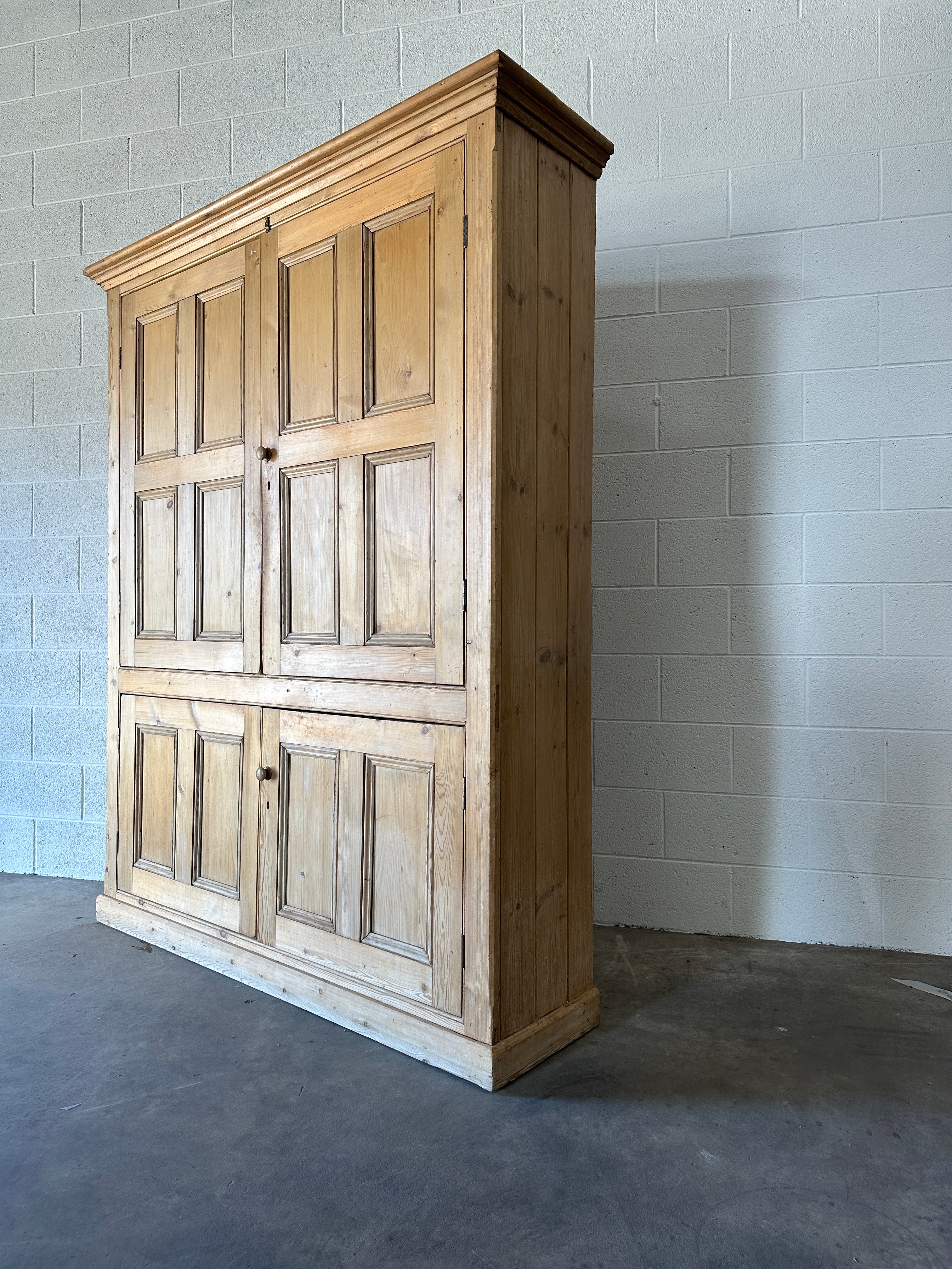 English pine cupboard with open interior