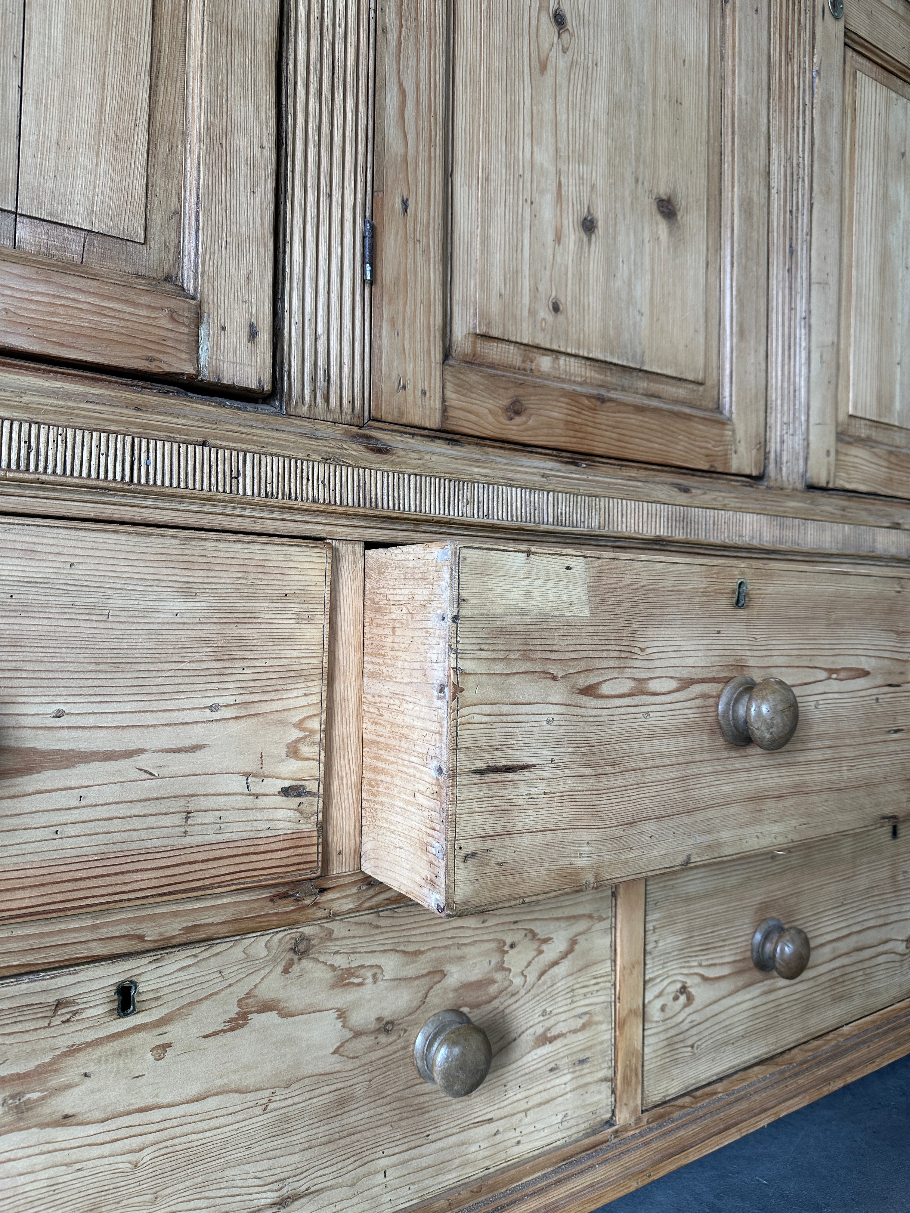 Antique English pine housekeeper’s cupboard