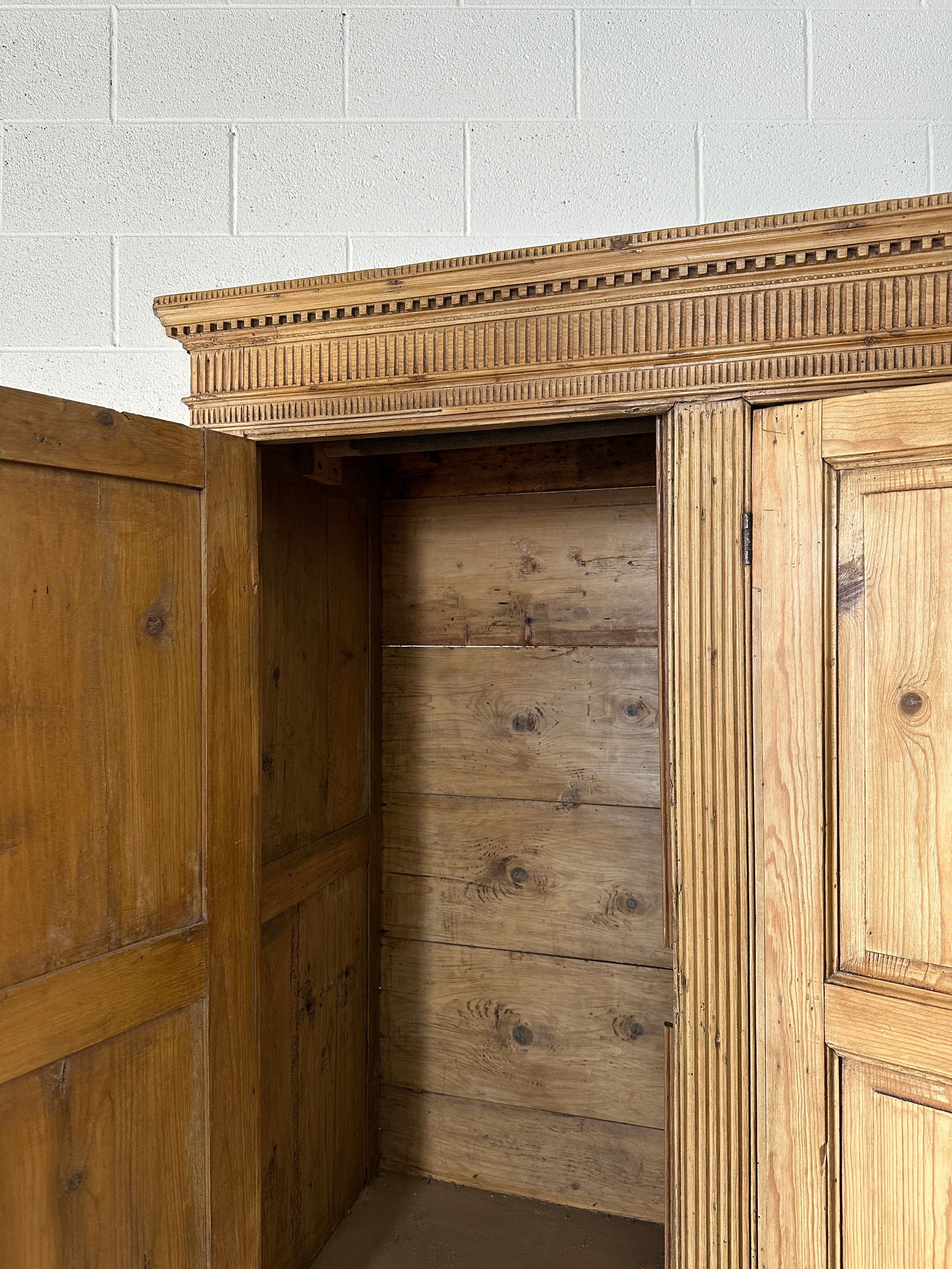 Antique English pine housekeeper’s cupboard