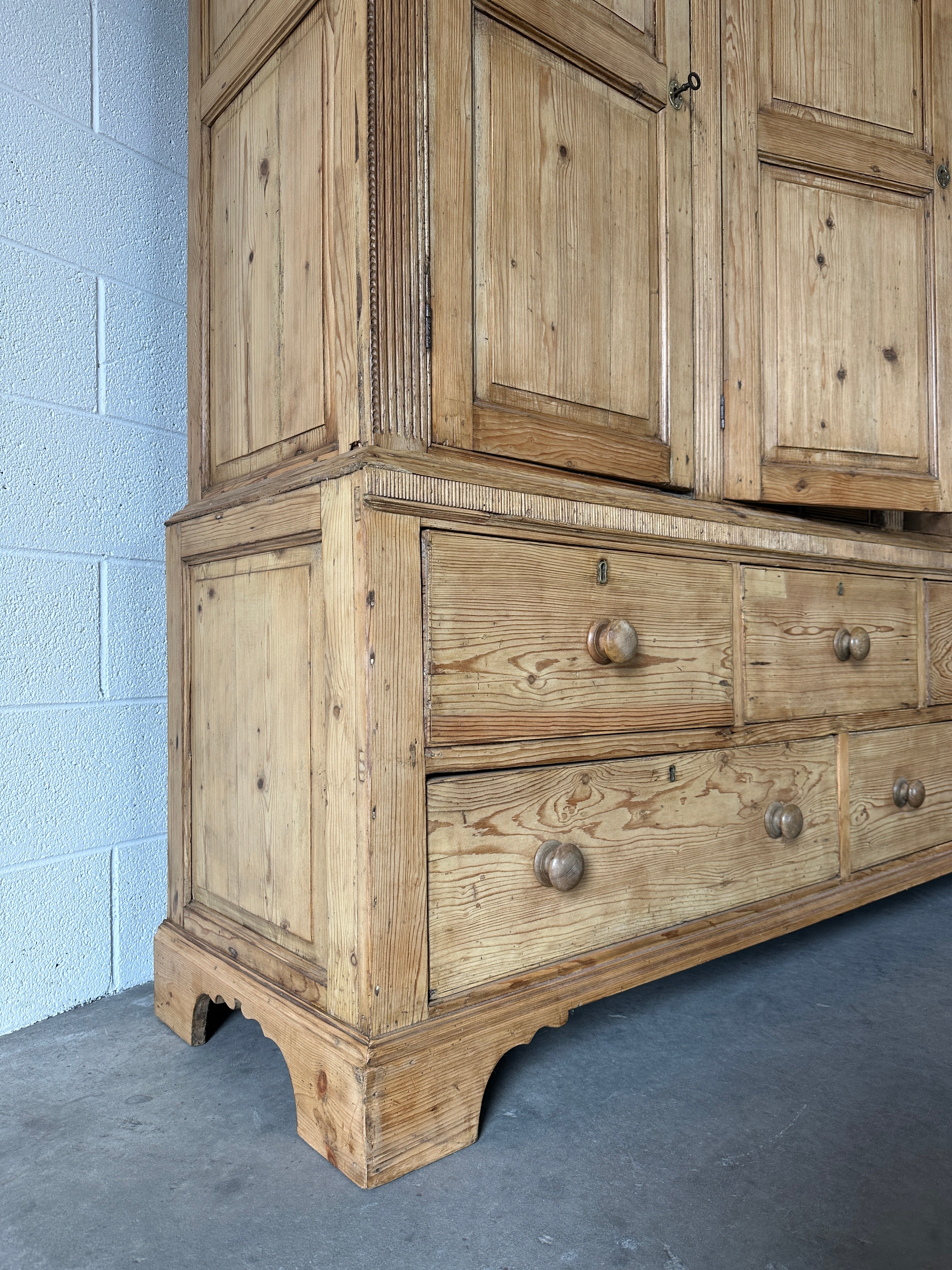 Antique English pine housekeeper’s cupboard