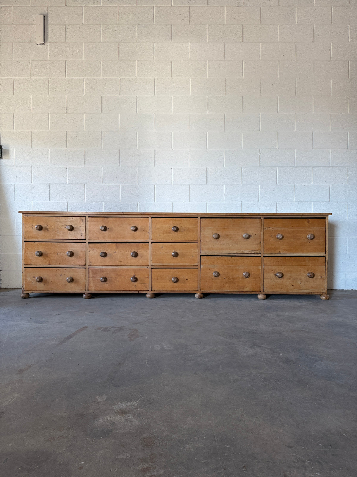 Antique English pine sideboard of incredible proportion