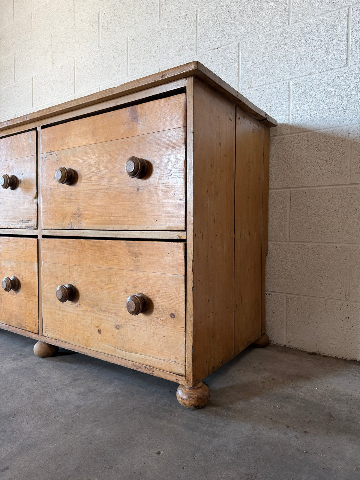 Antique English pine sideboard of incredible proportion