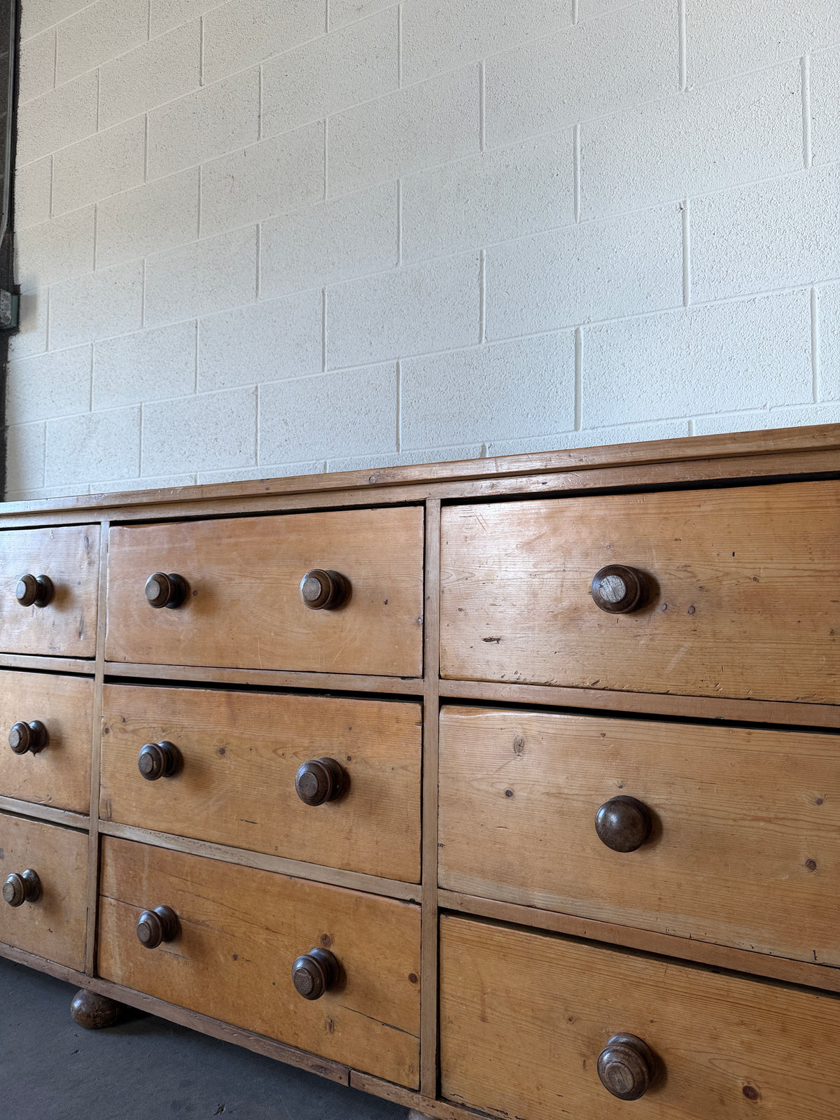 Antique English pine sideboard of incredible proportion