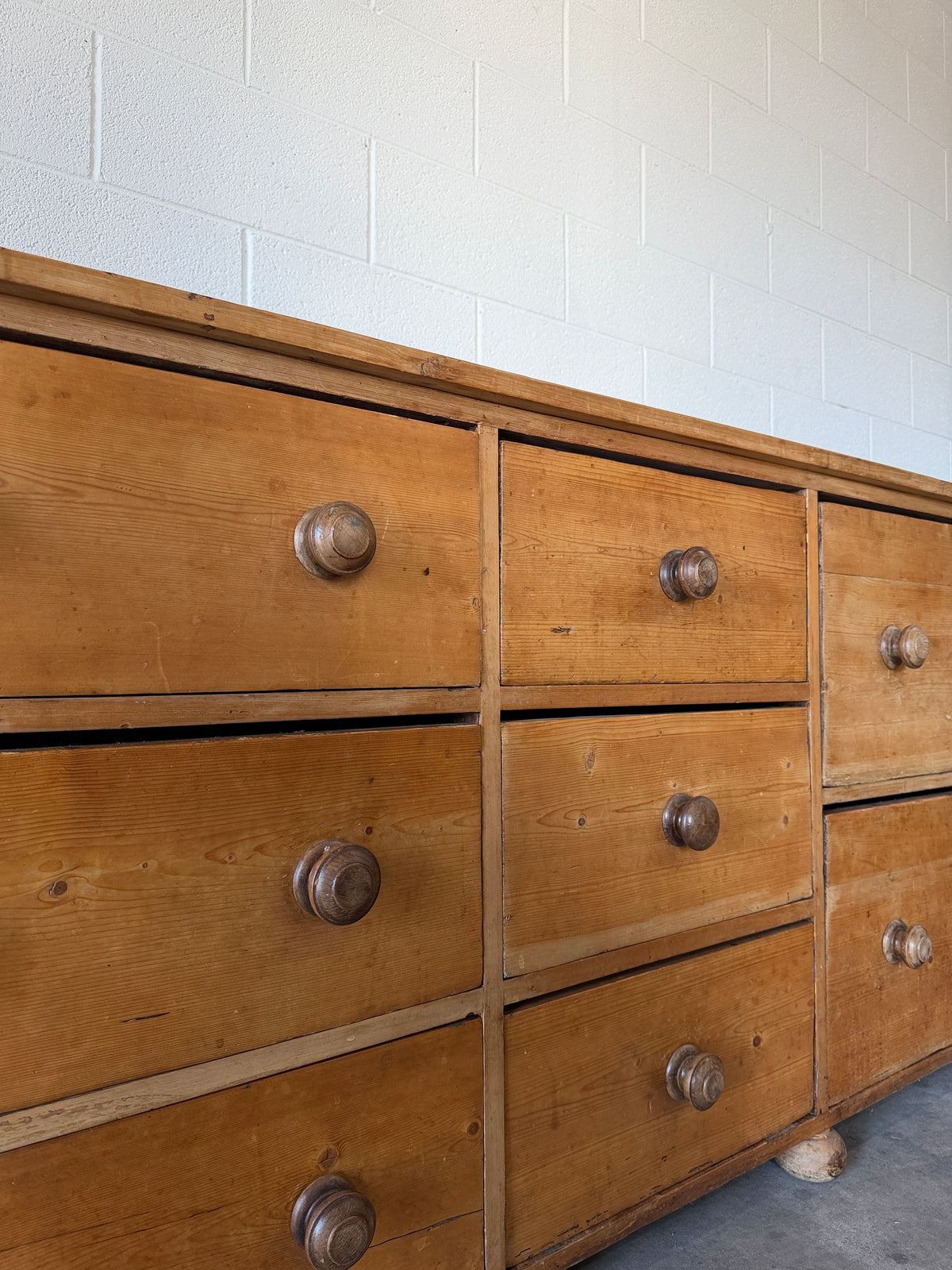 Antique English pine sideboard of incredible proportion