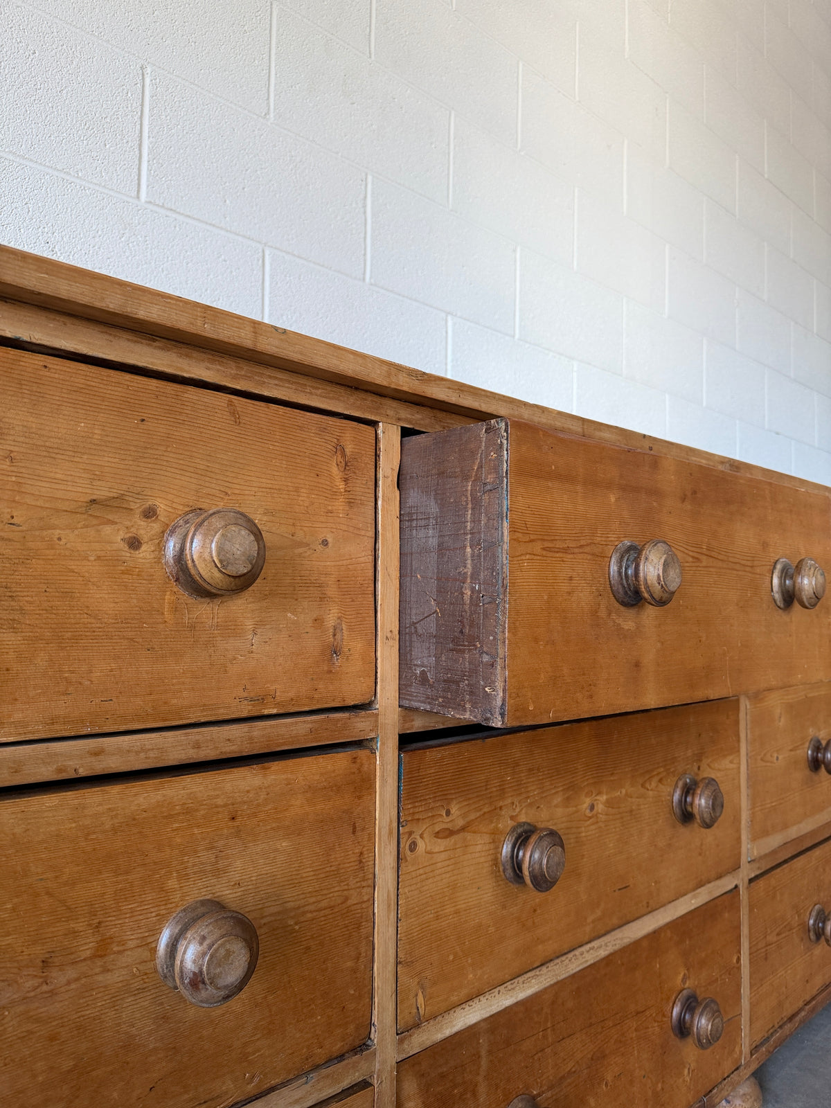 Antique English pine sideboard of incredible proportion