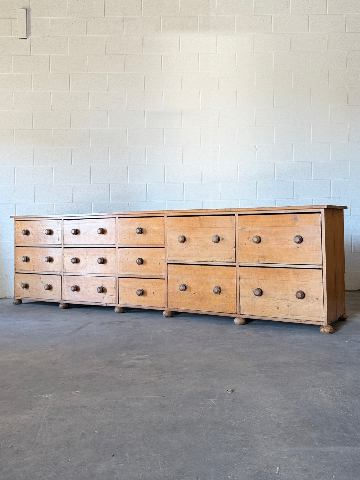 Antique English pine sideboard of incredible proportion