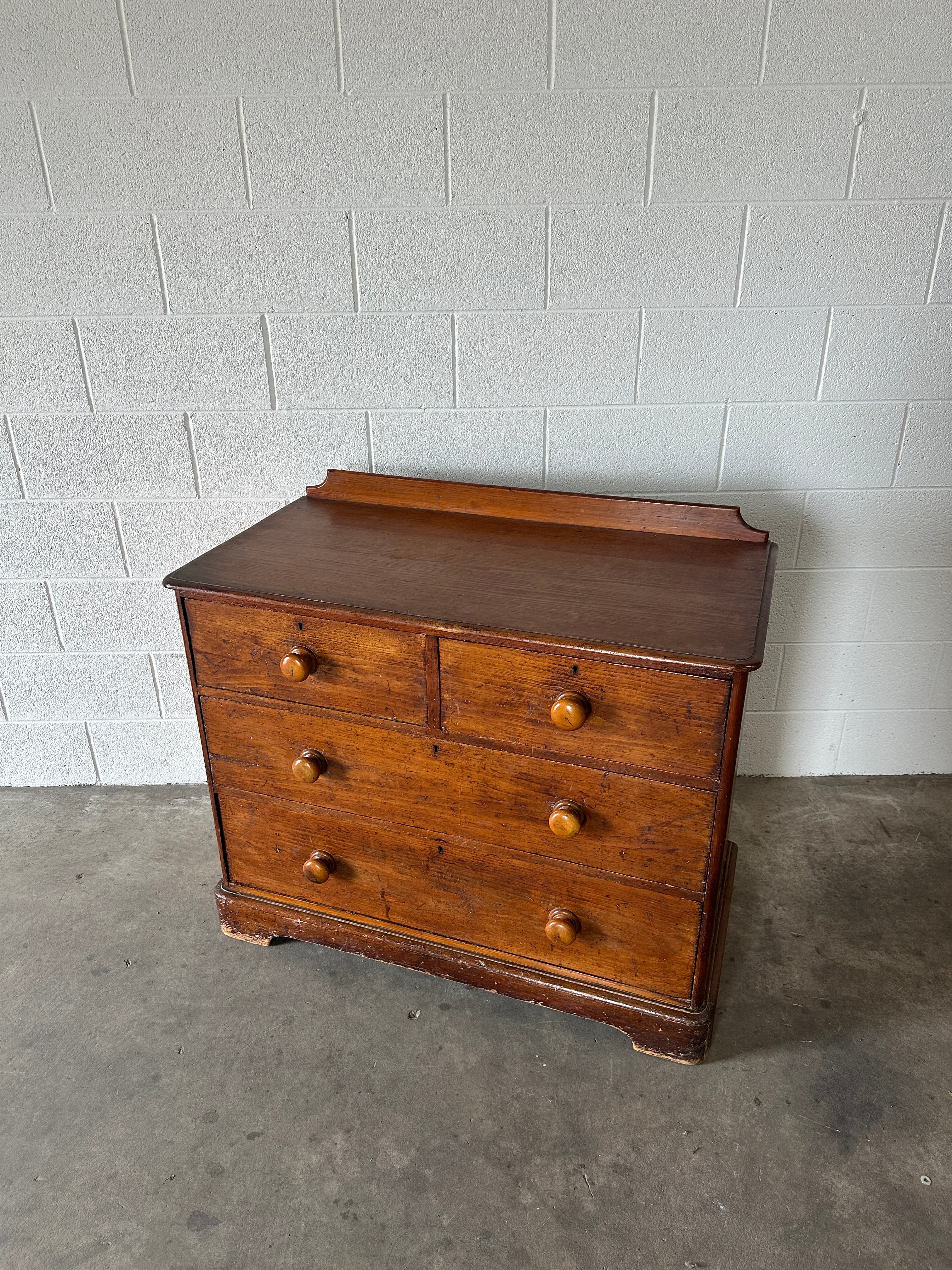 Stained English Pine 2/2 Chest of Drawers