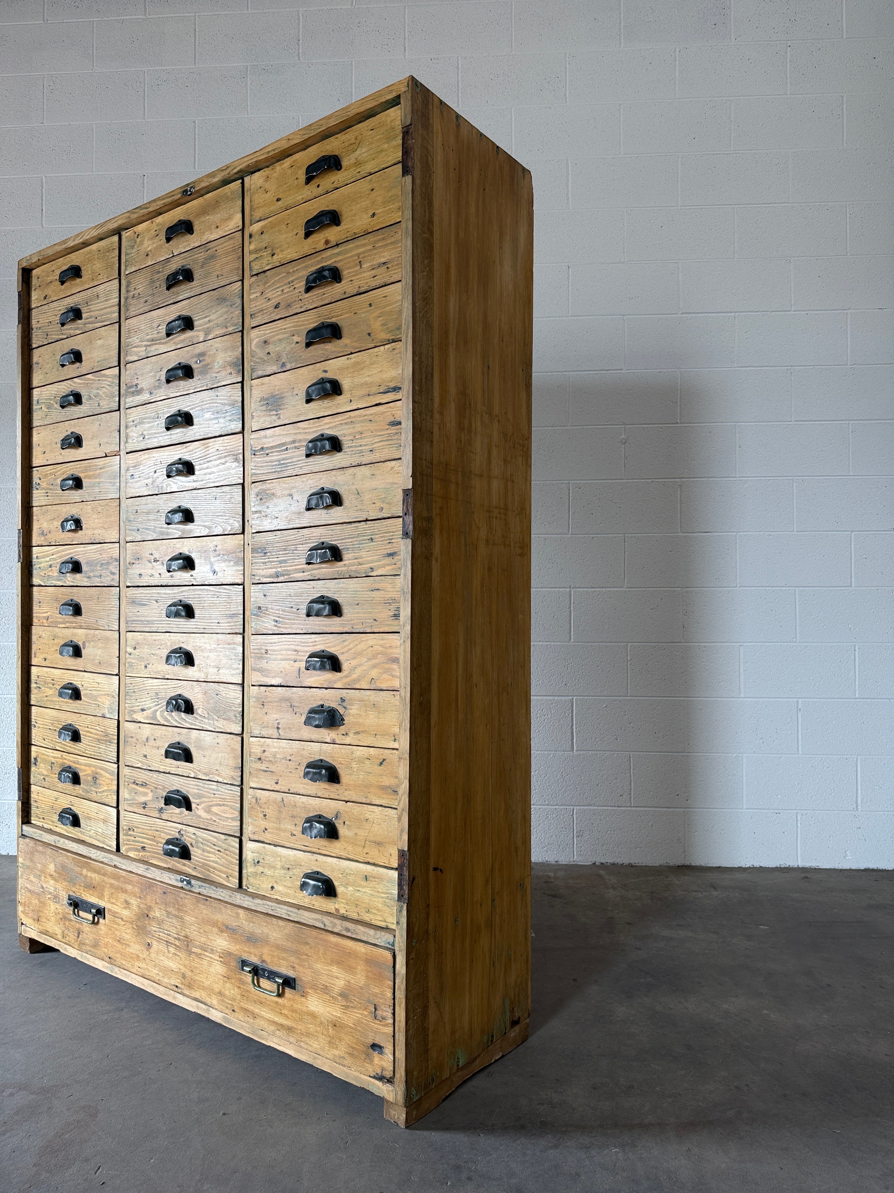 Antique European pine haberdashery