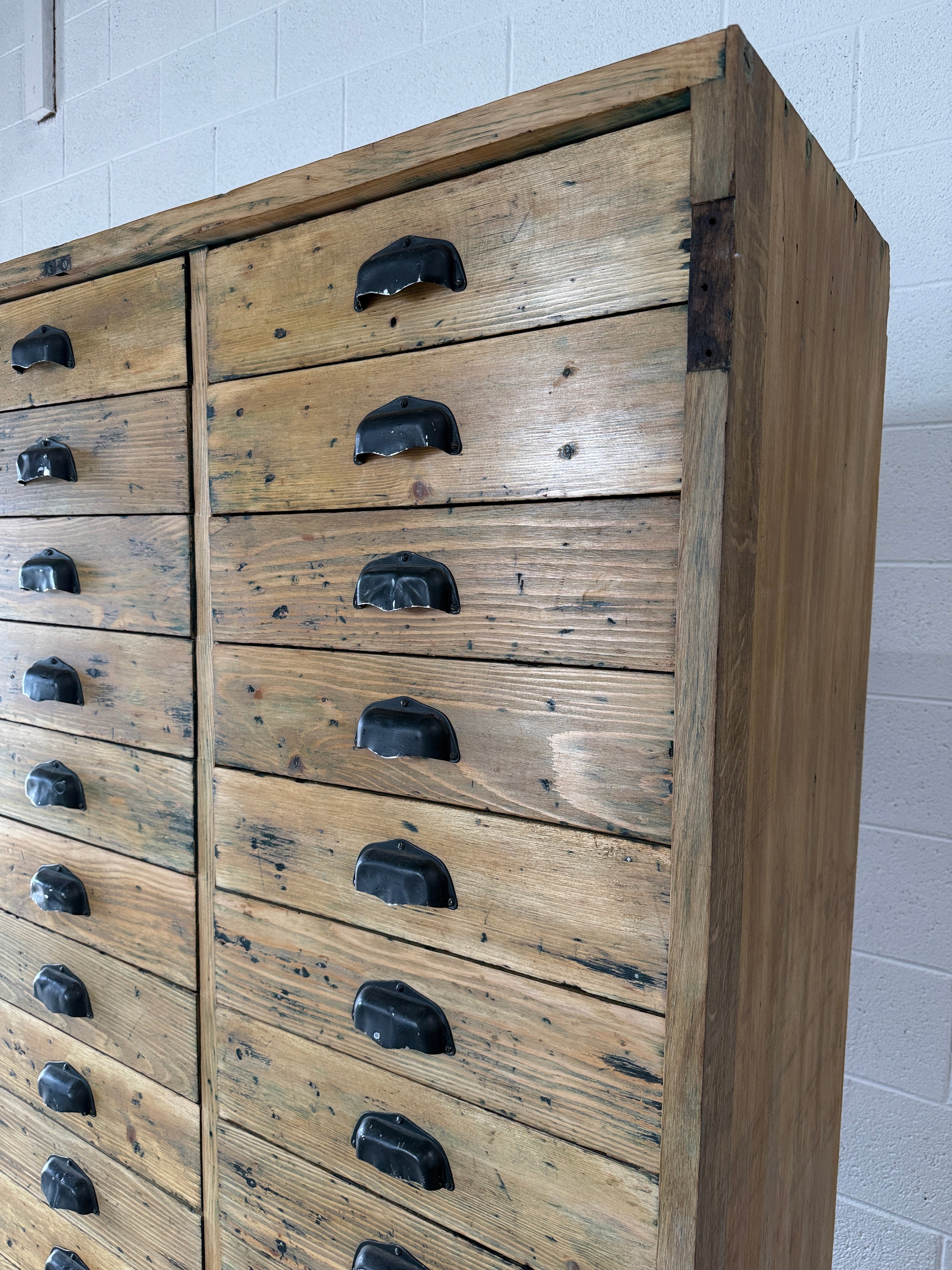 Antique European pine haberdashery