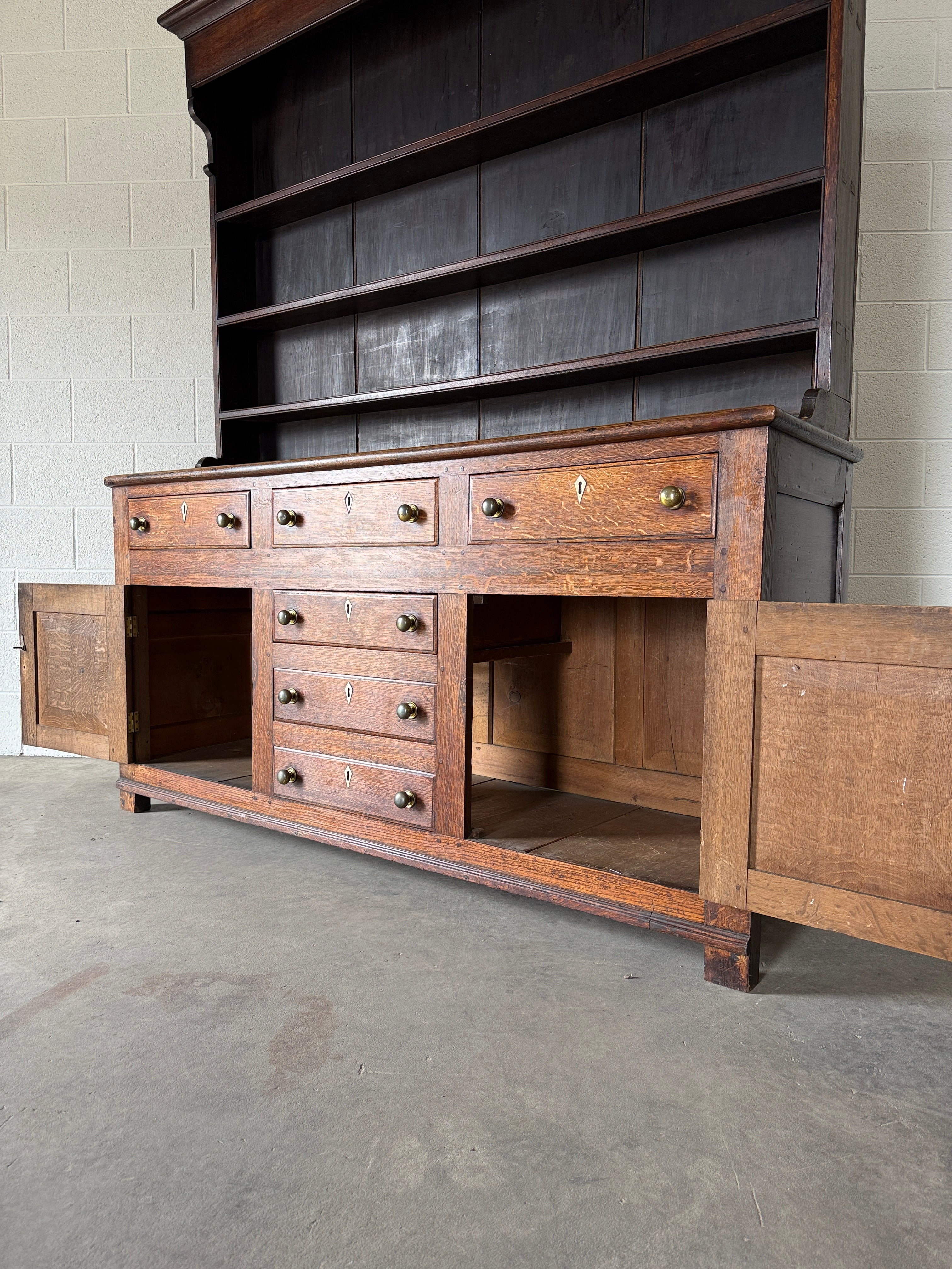 Gorgeous oak kitchen dresser or hutch- imported from England