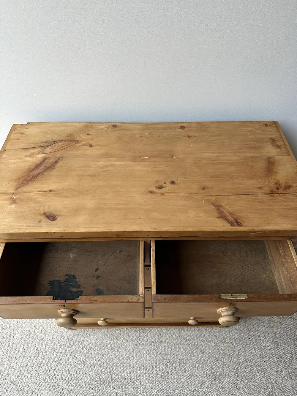 Two-toned set of victorian pine drawers