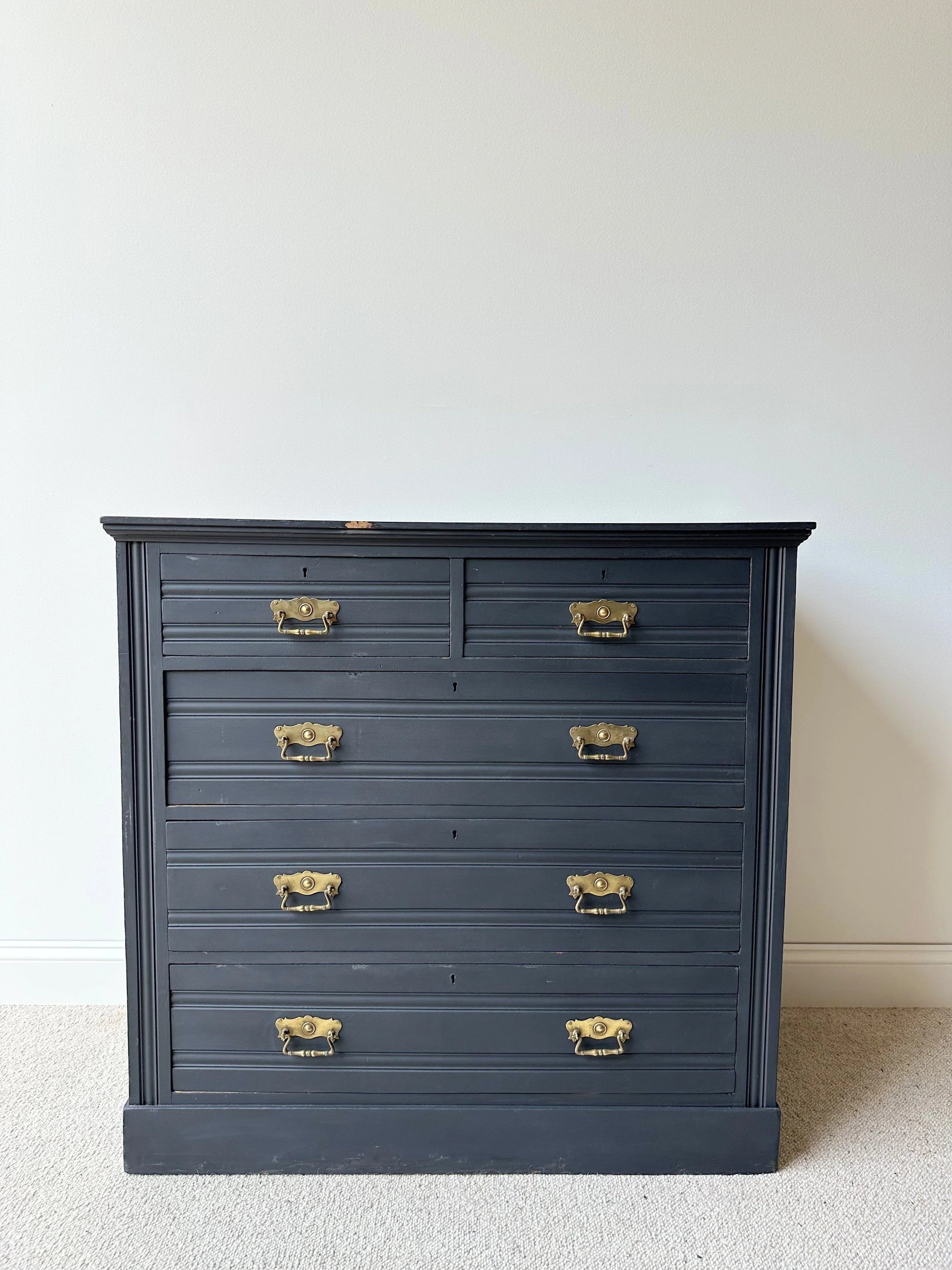 Antique English set of painted drawers
