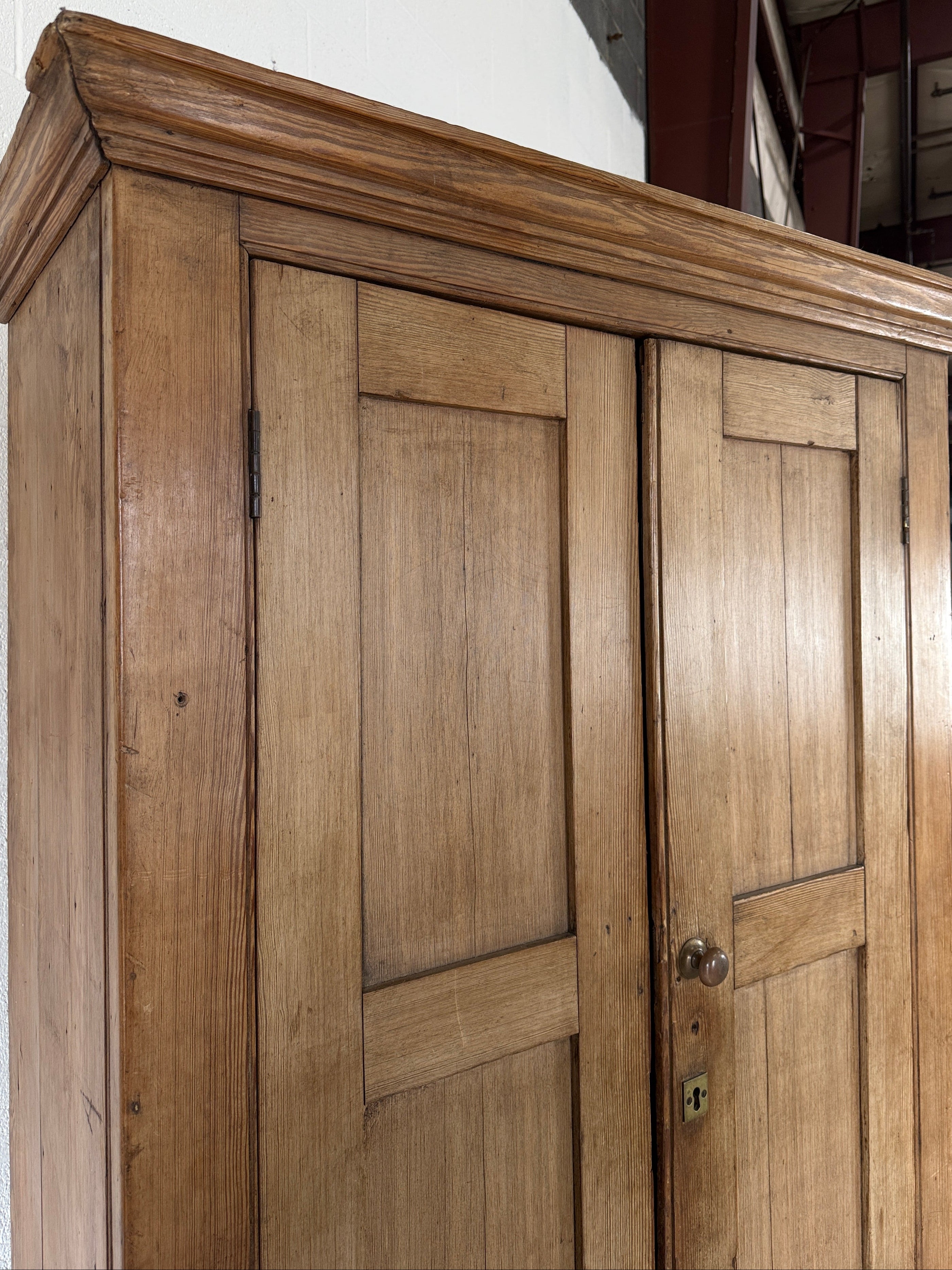 Late Victorian English pine wardrobe