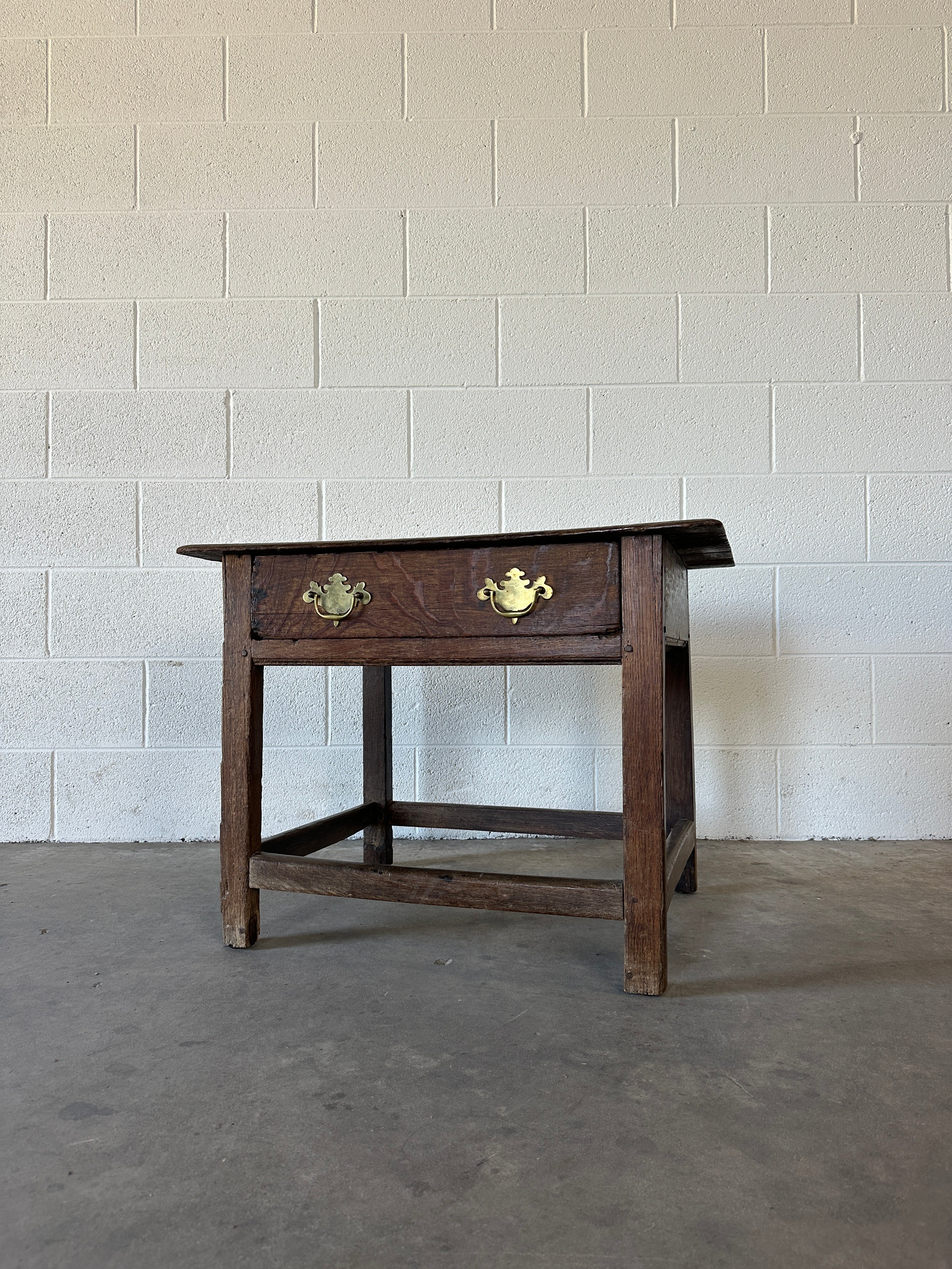 Small Georgian Oak Sidetable with Drawer