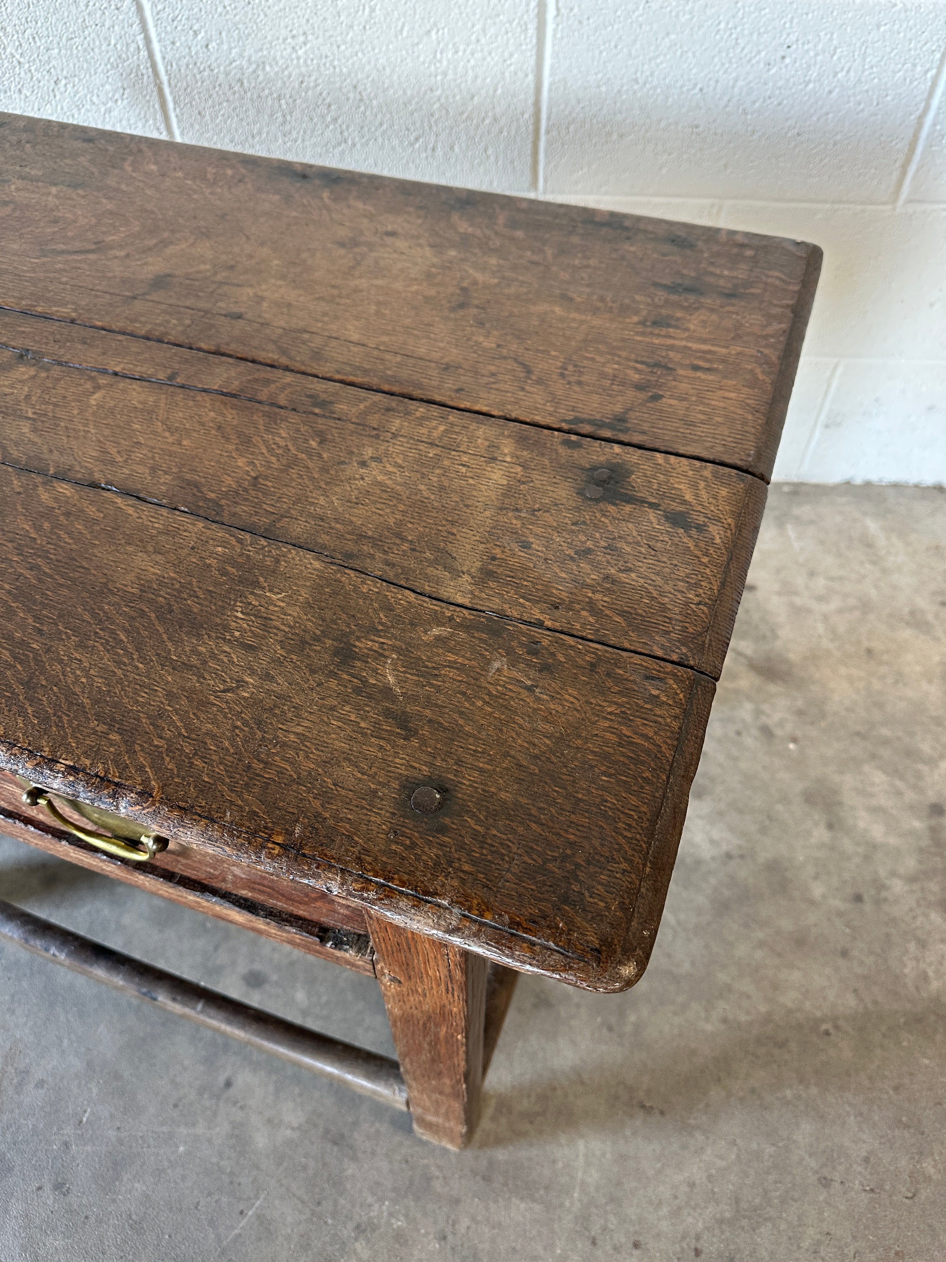 Small Georgian Oak Sidetable with Drawer