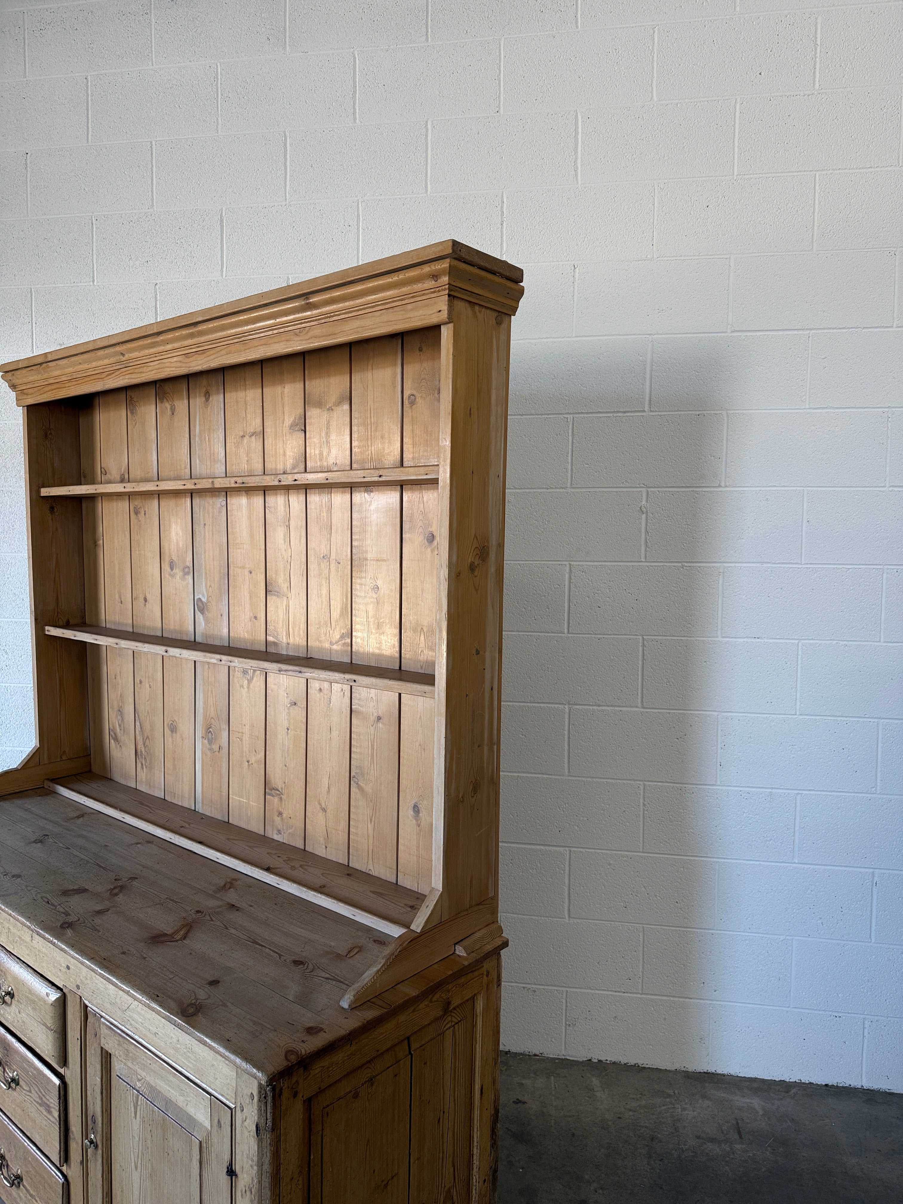 Early 19th‑Century and later English pine kitchen dresser