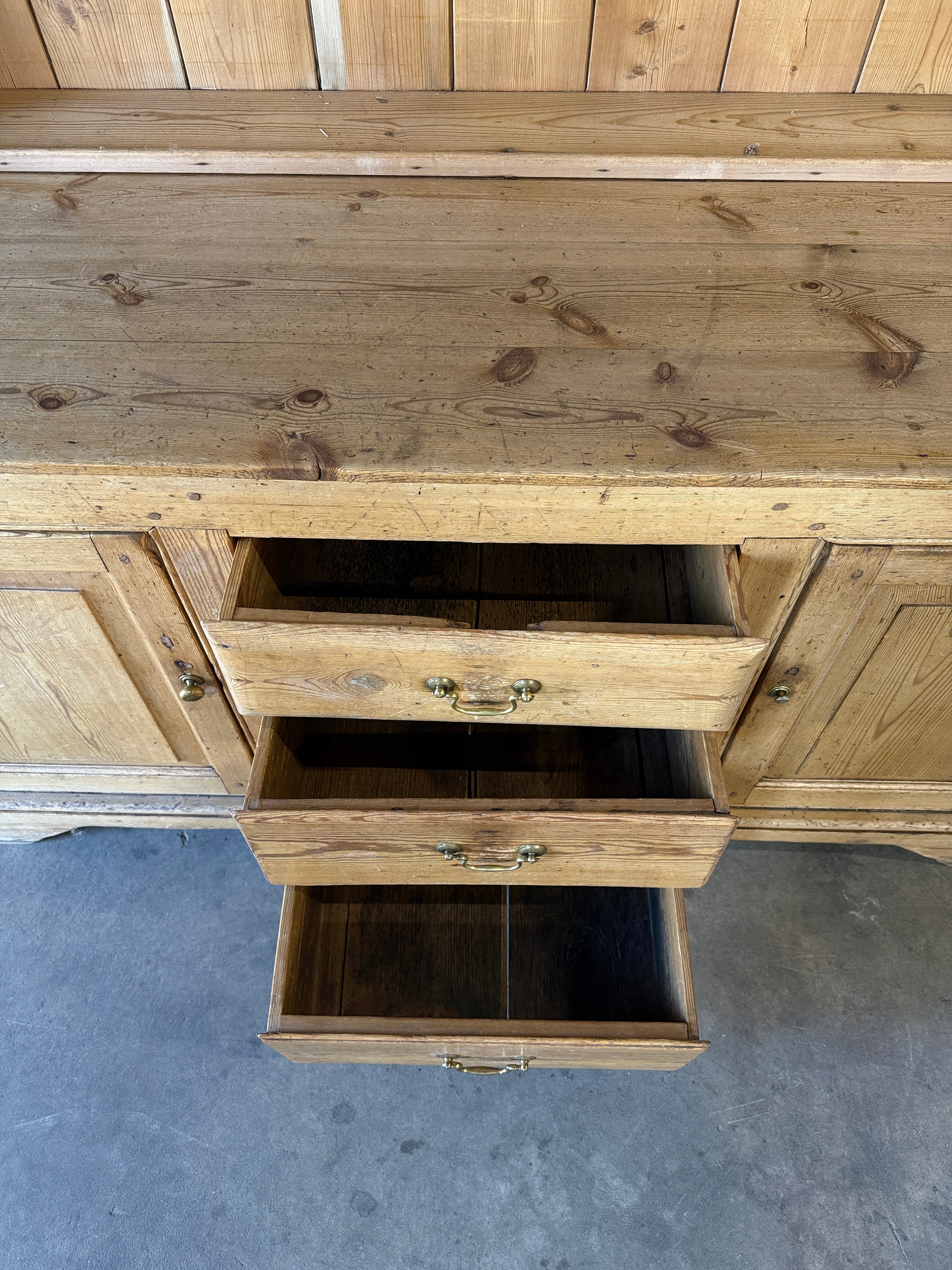 Early 19th‑Century and later English pine kitchen dresser