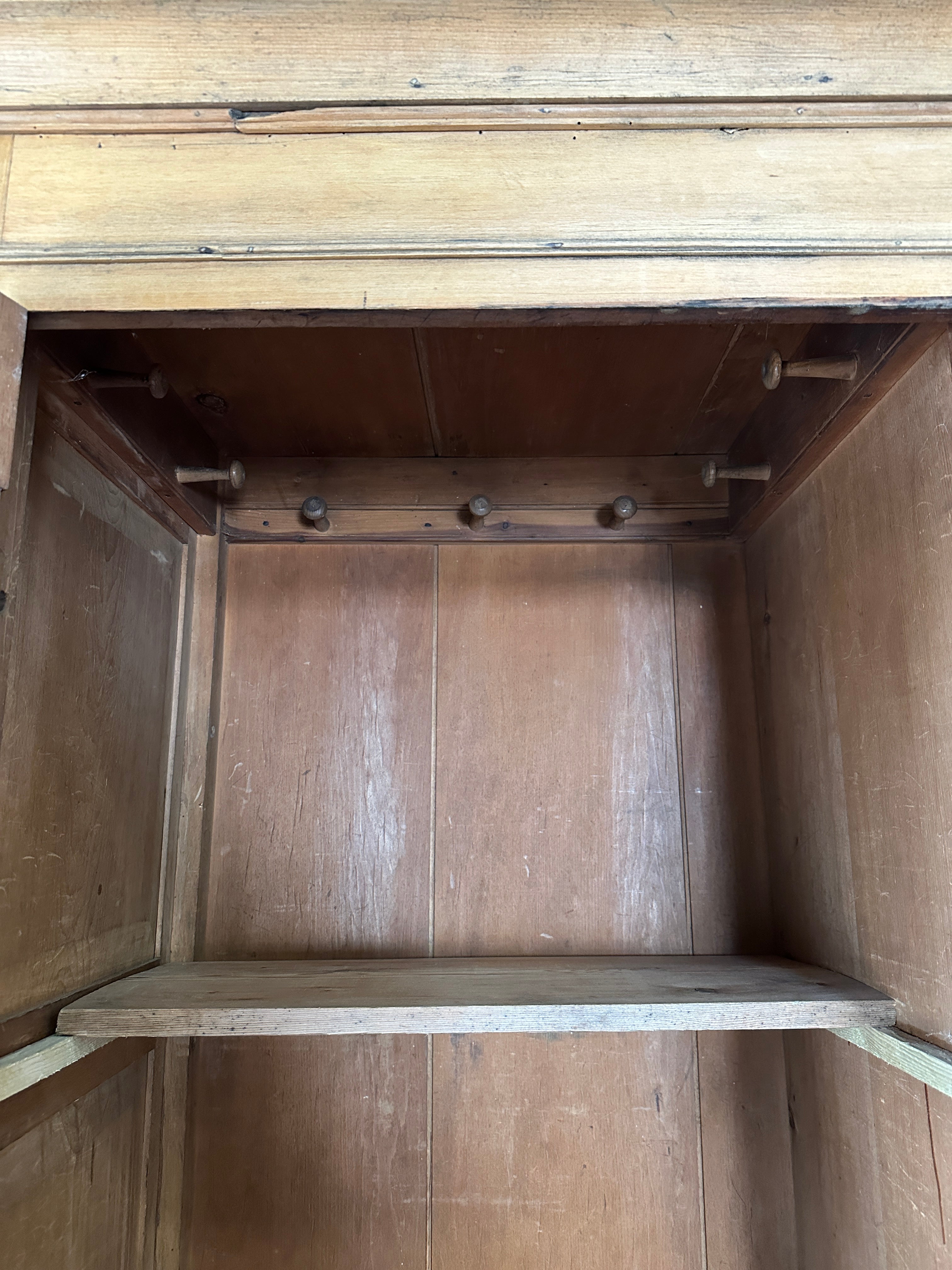 Antique Pine Gothic Housekeepers Cupboard