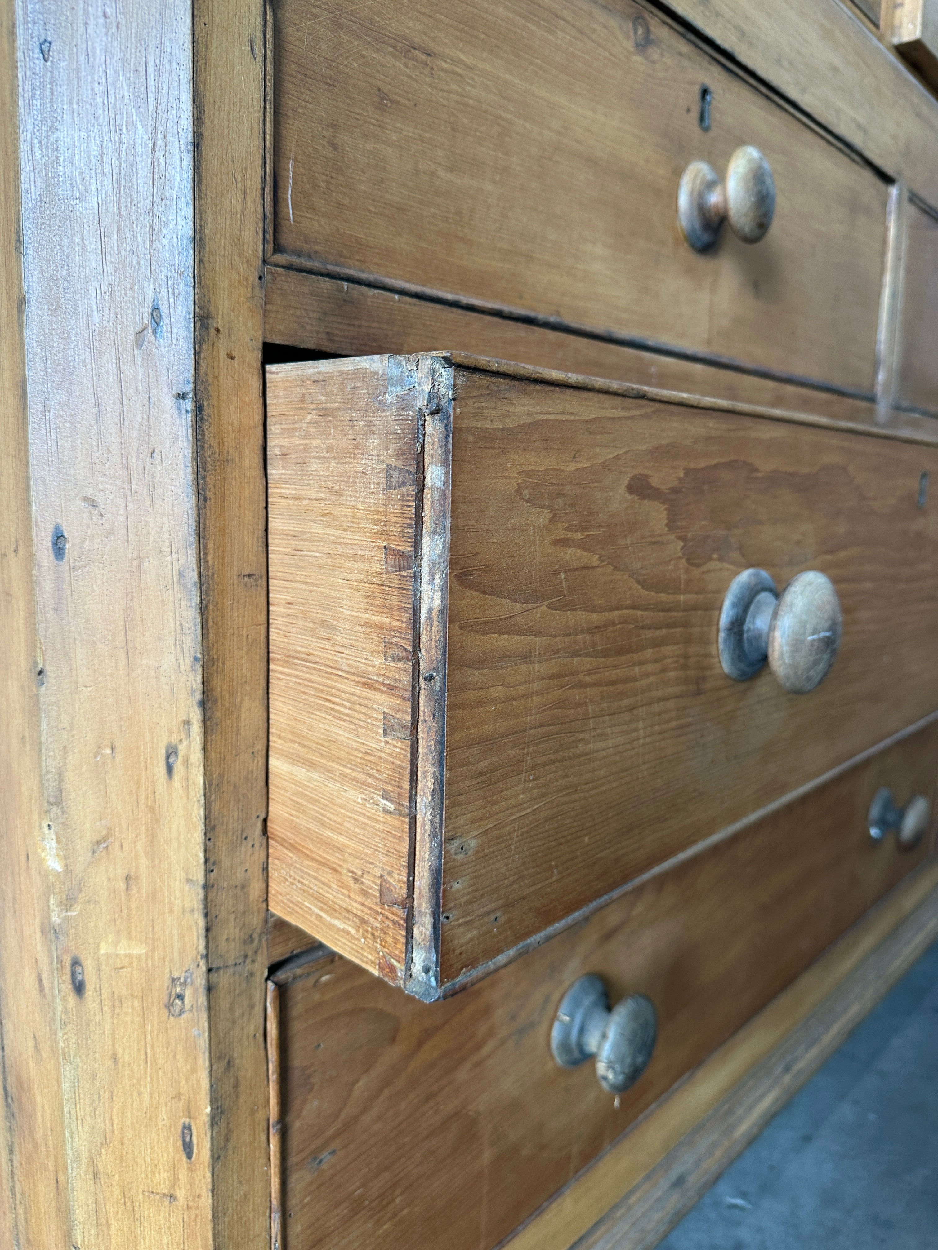 Antique Pine Gothic Housekeepers Cupboard