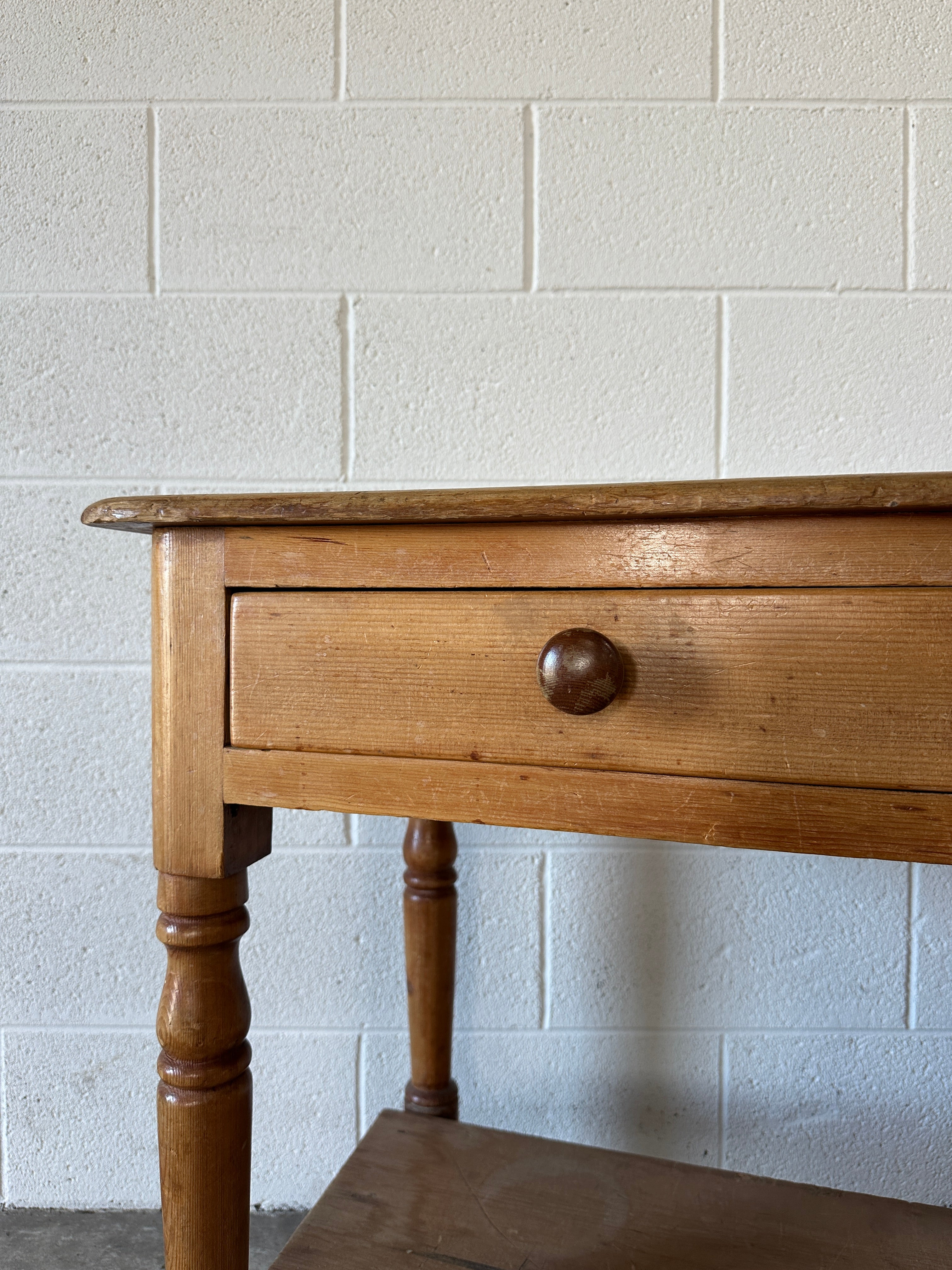 Antique English Pine Side table or Washstand