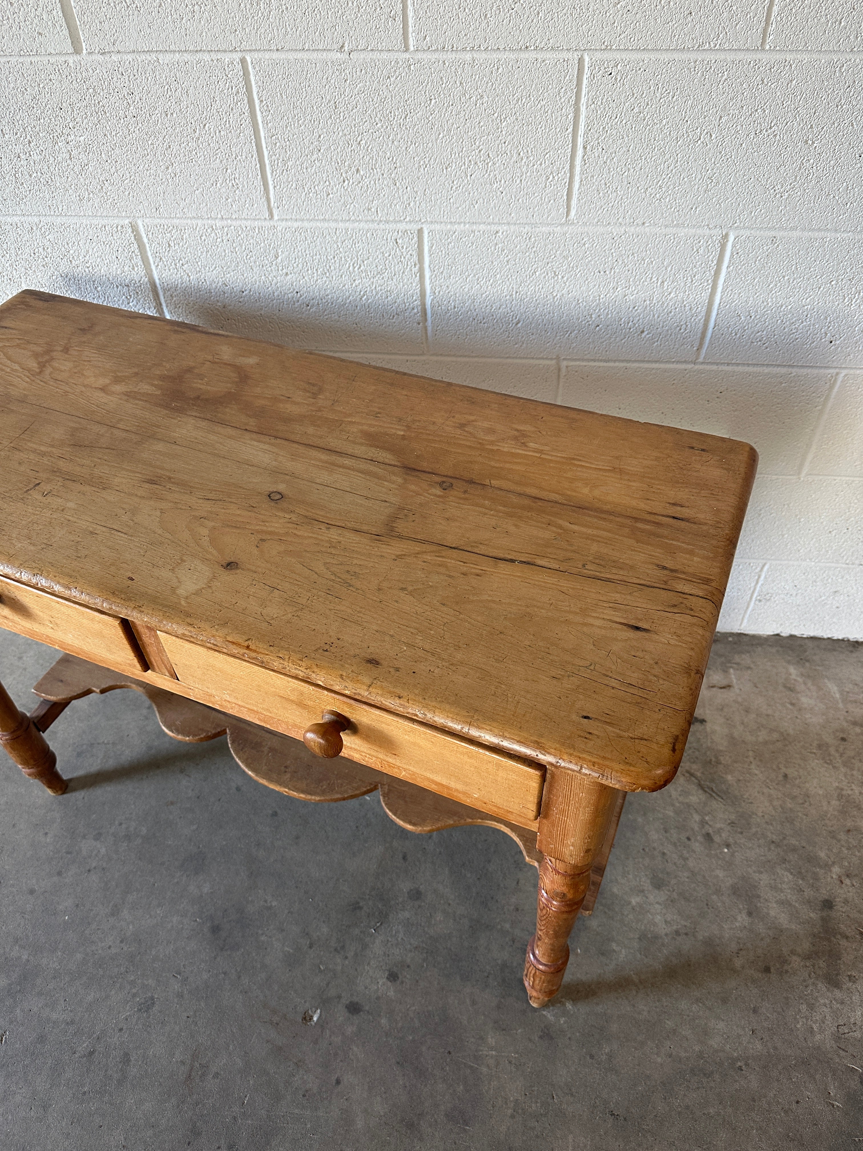 Antique English Pine Side table or Washstand