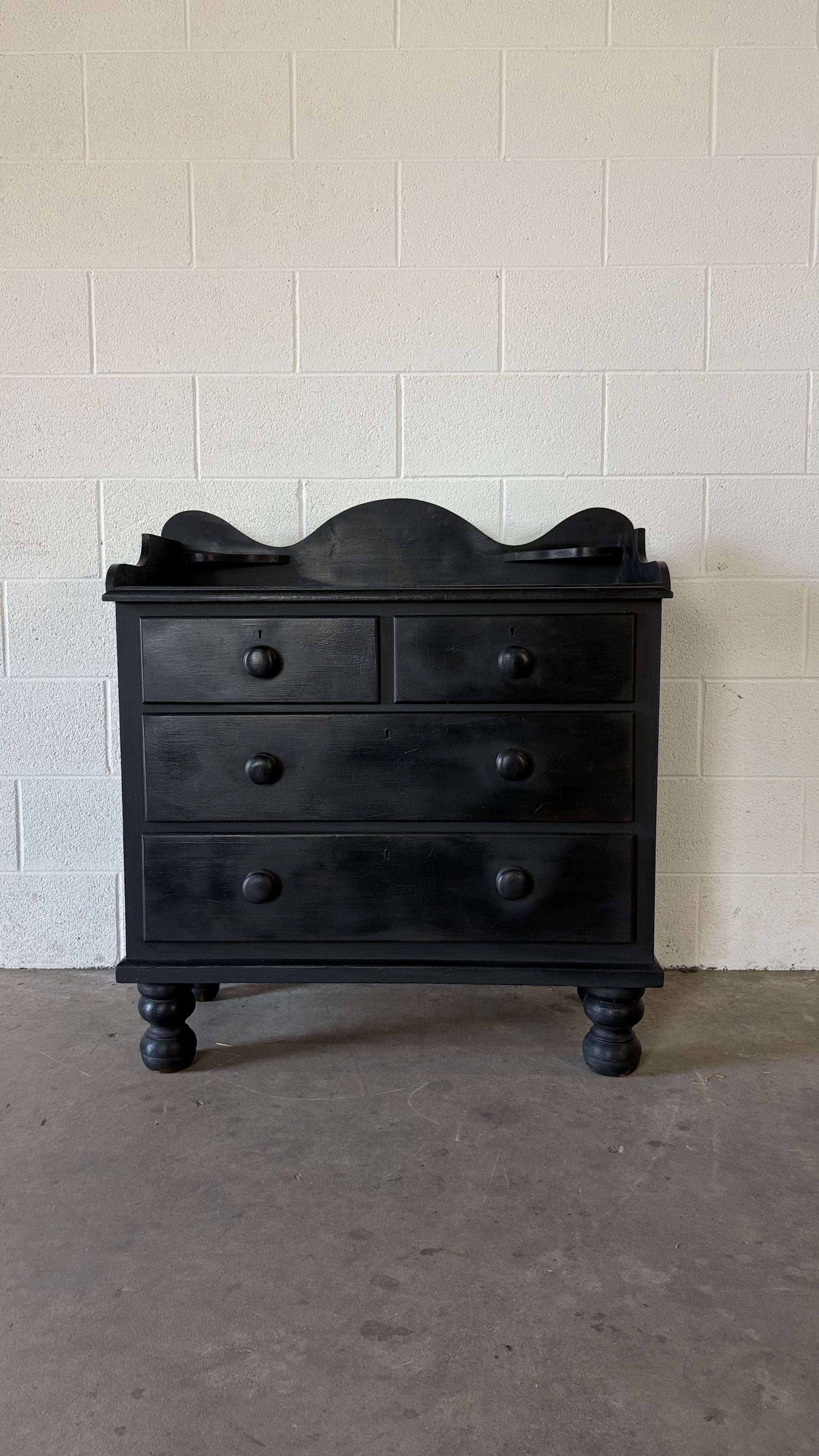 Antique pine painted chest of drawers