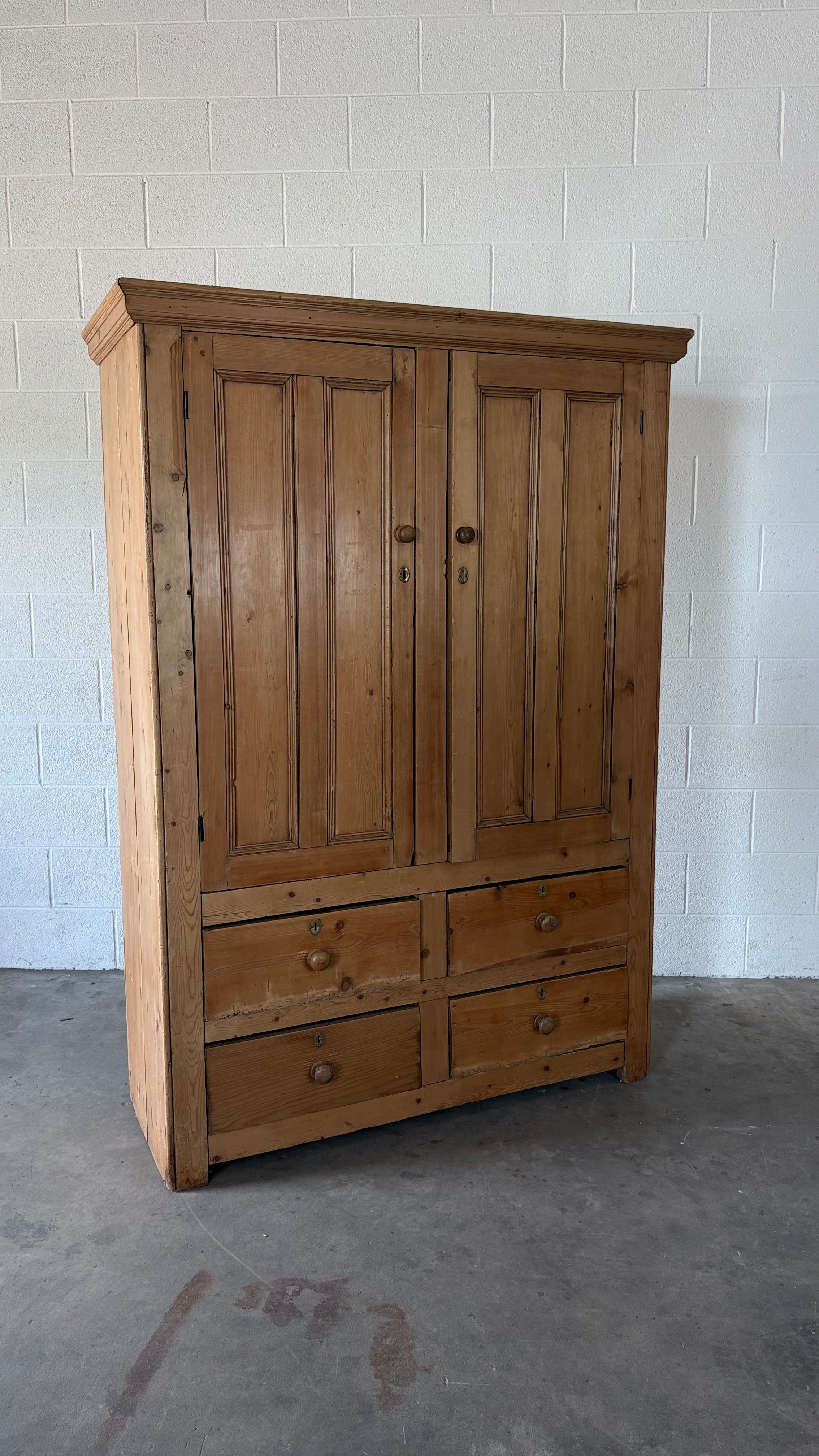 Antique Irish pine wardrobe