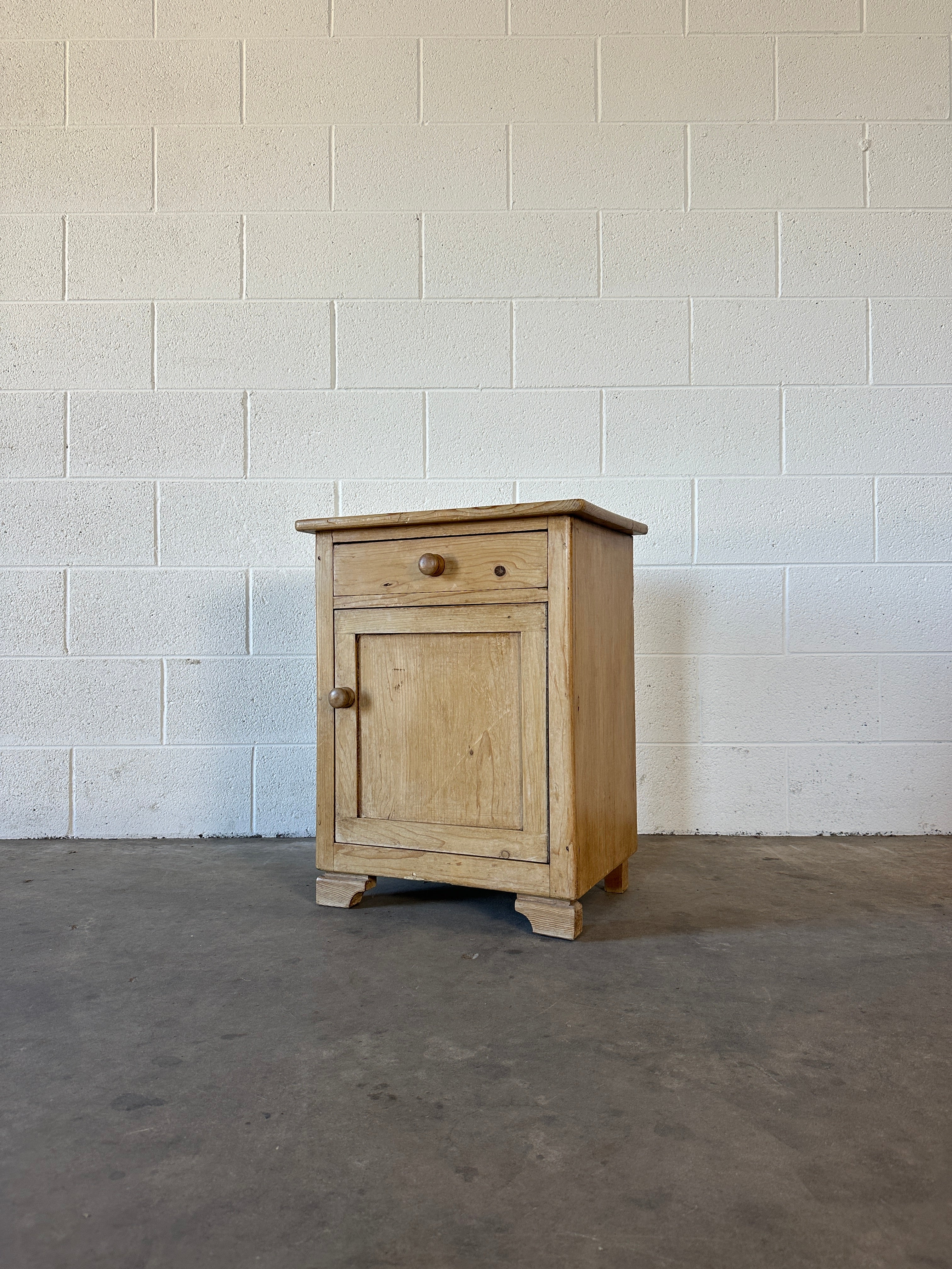 Antique pine side table or nightstand