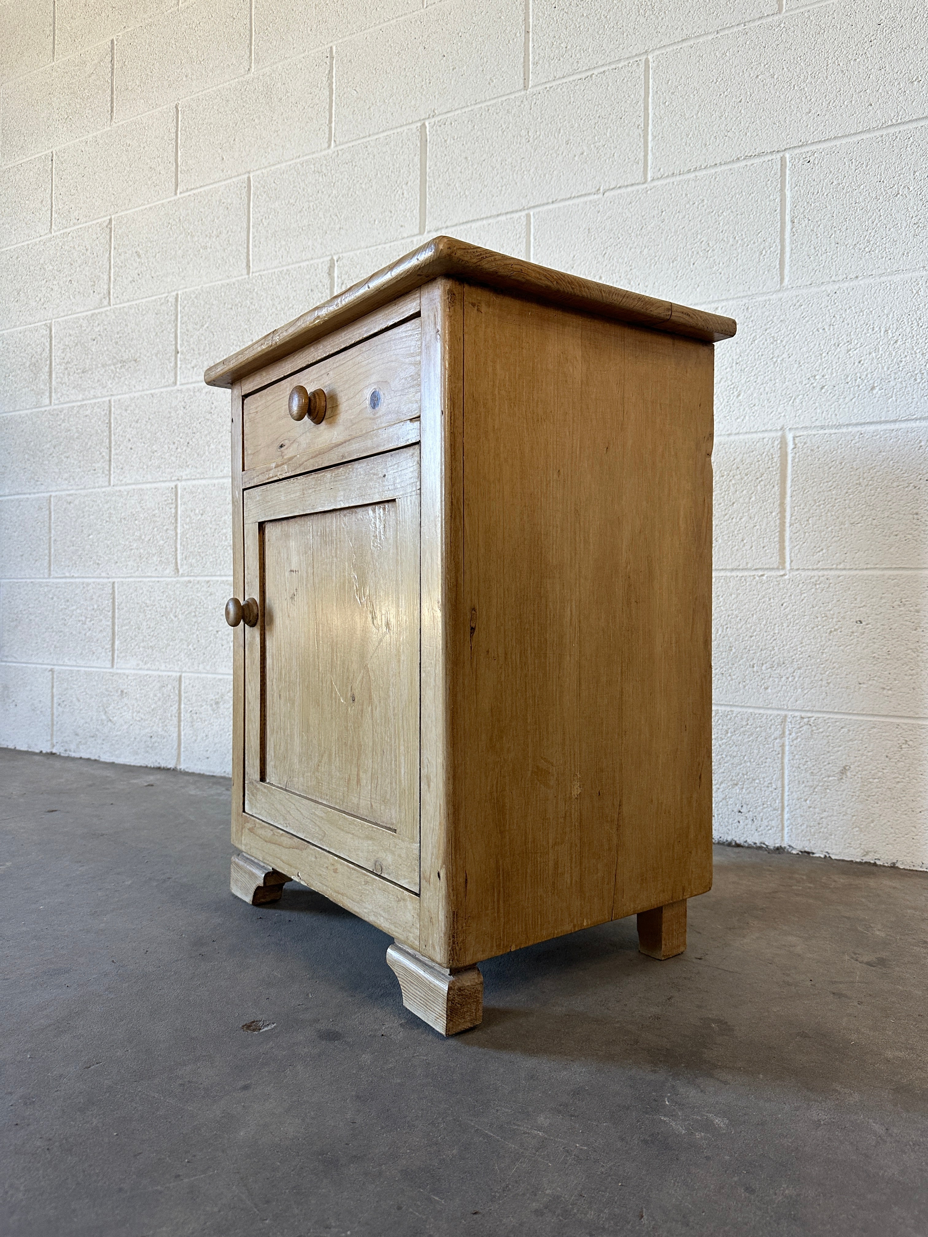 Antique pine side table or nightstand