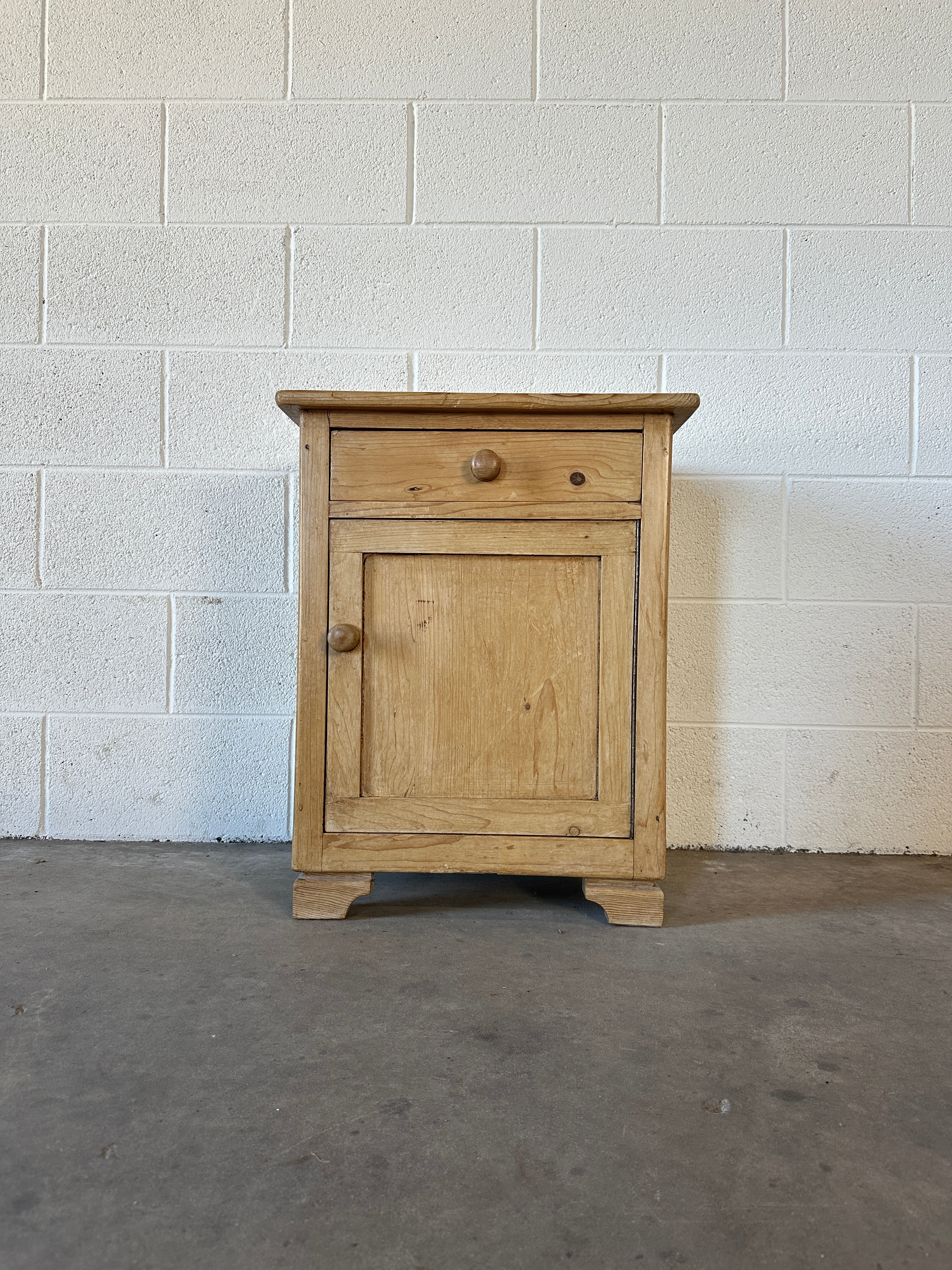 Antique pine side table or nightstand