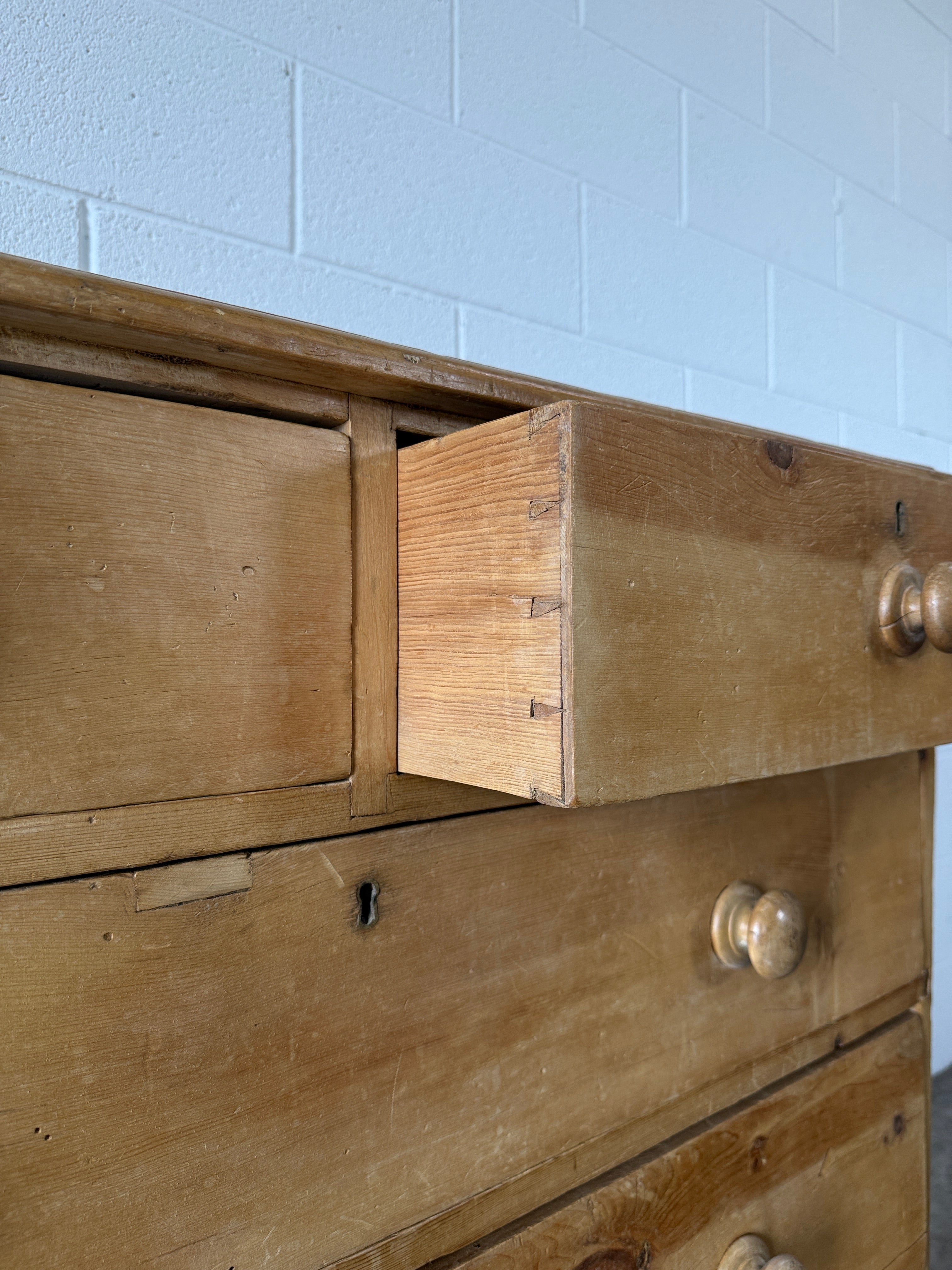 Antique English pine dresser or chest of drawers