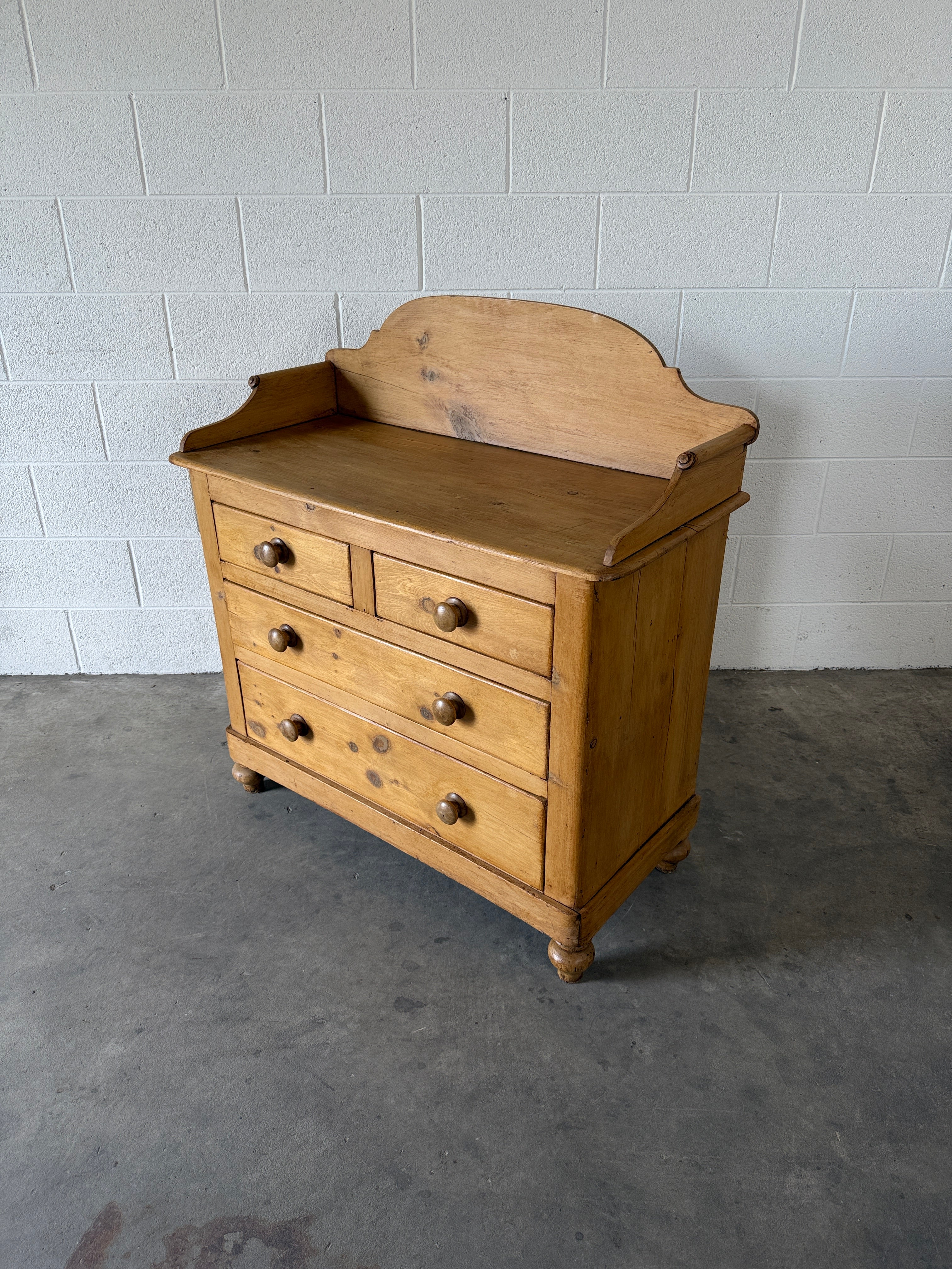 Victorian Pine Drawers with Decorative Back