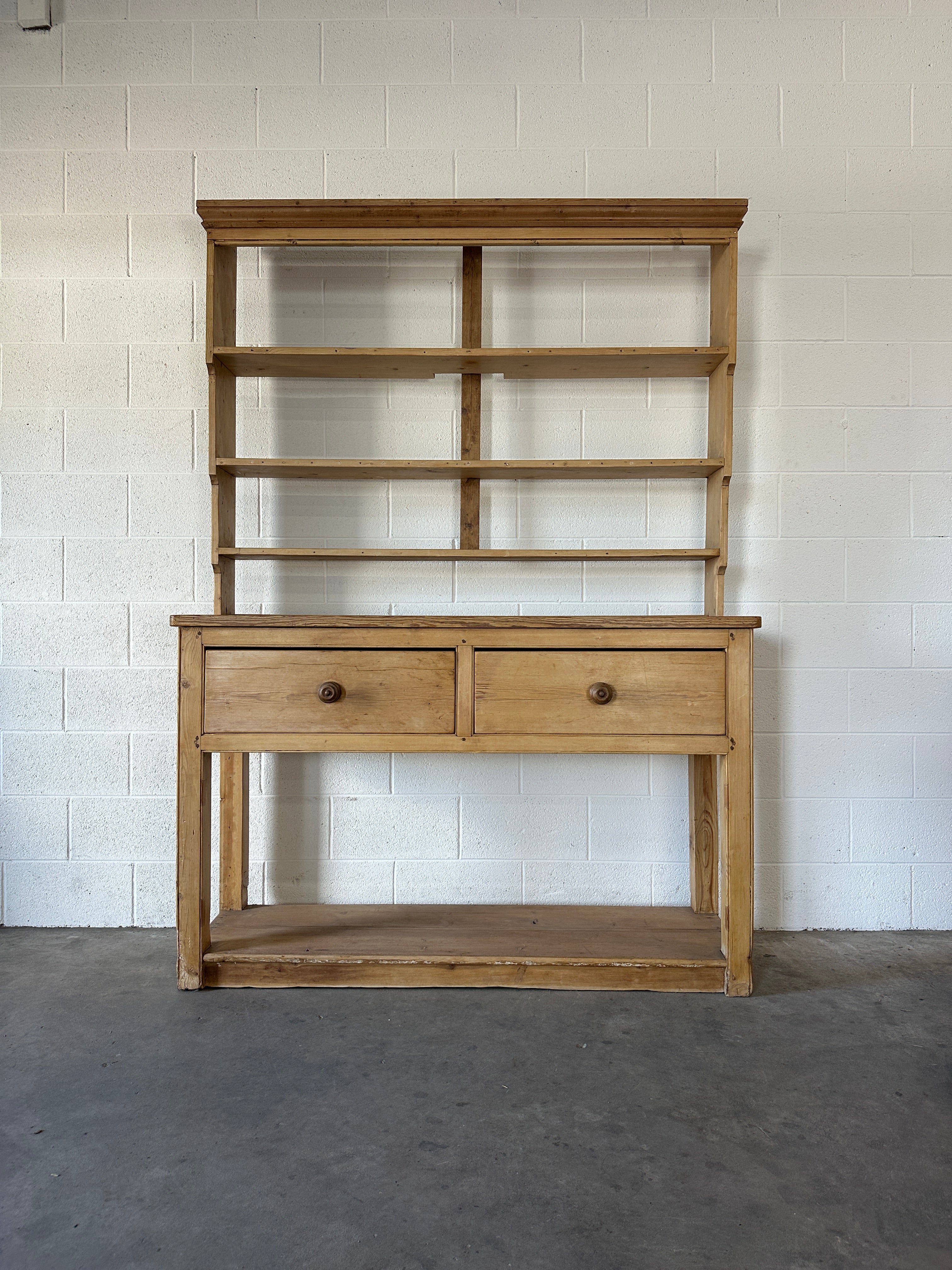 Light Pine Antique Hutch from England