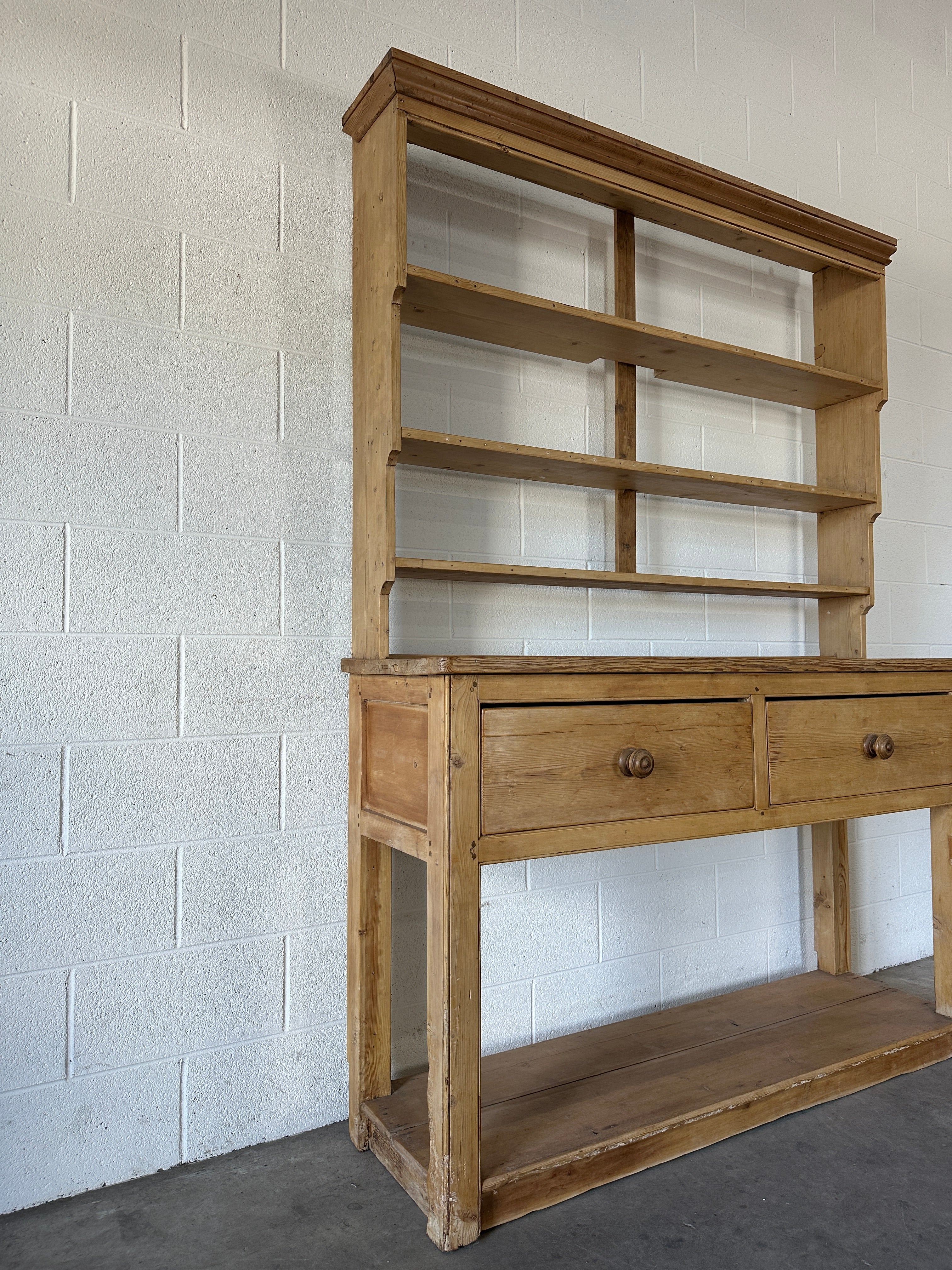 Light Pine Antique Hutch from England