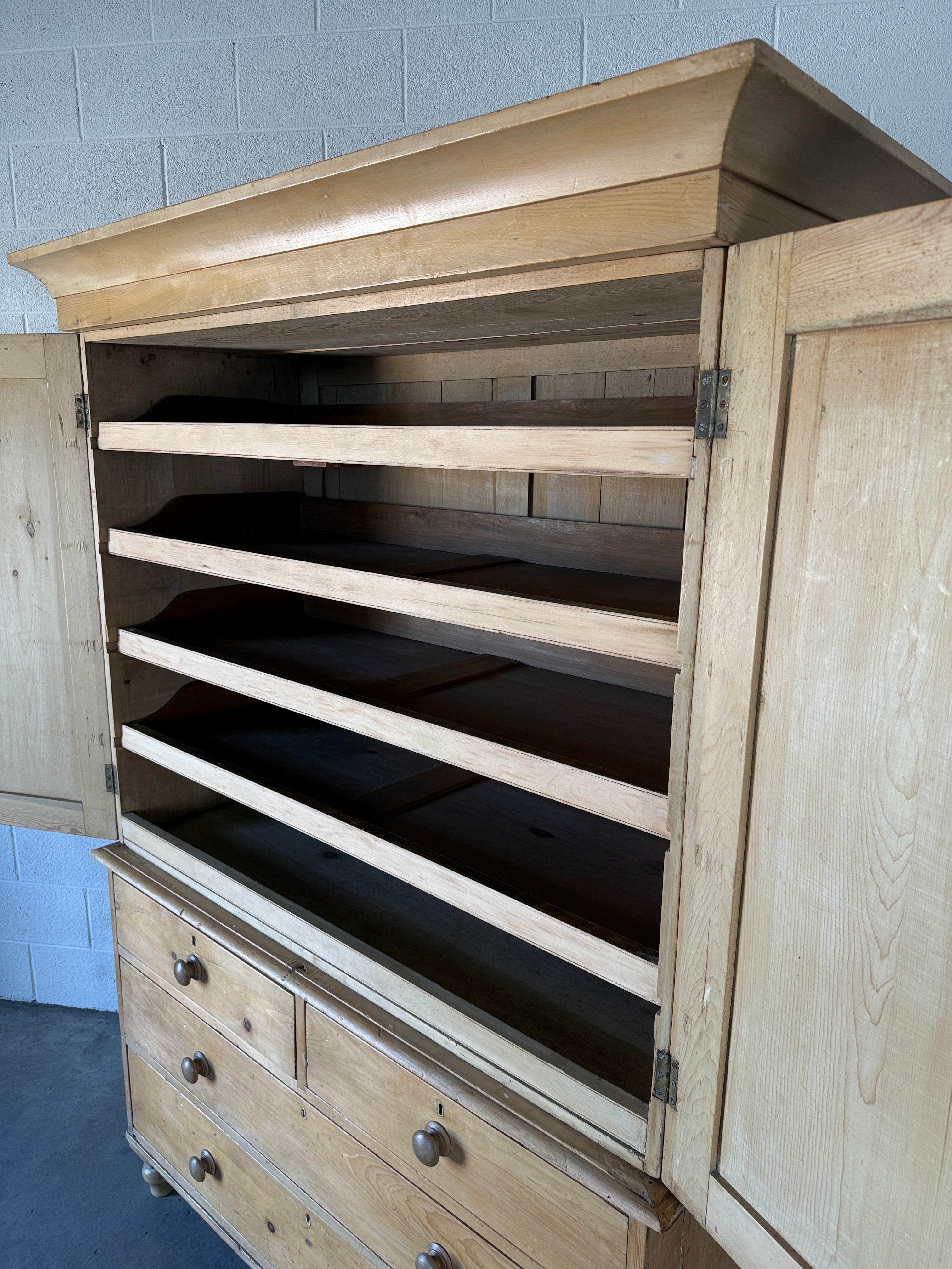 Antique Pine Linen Press