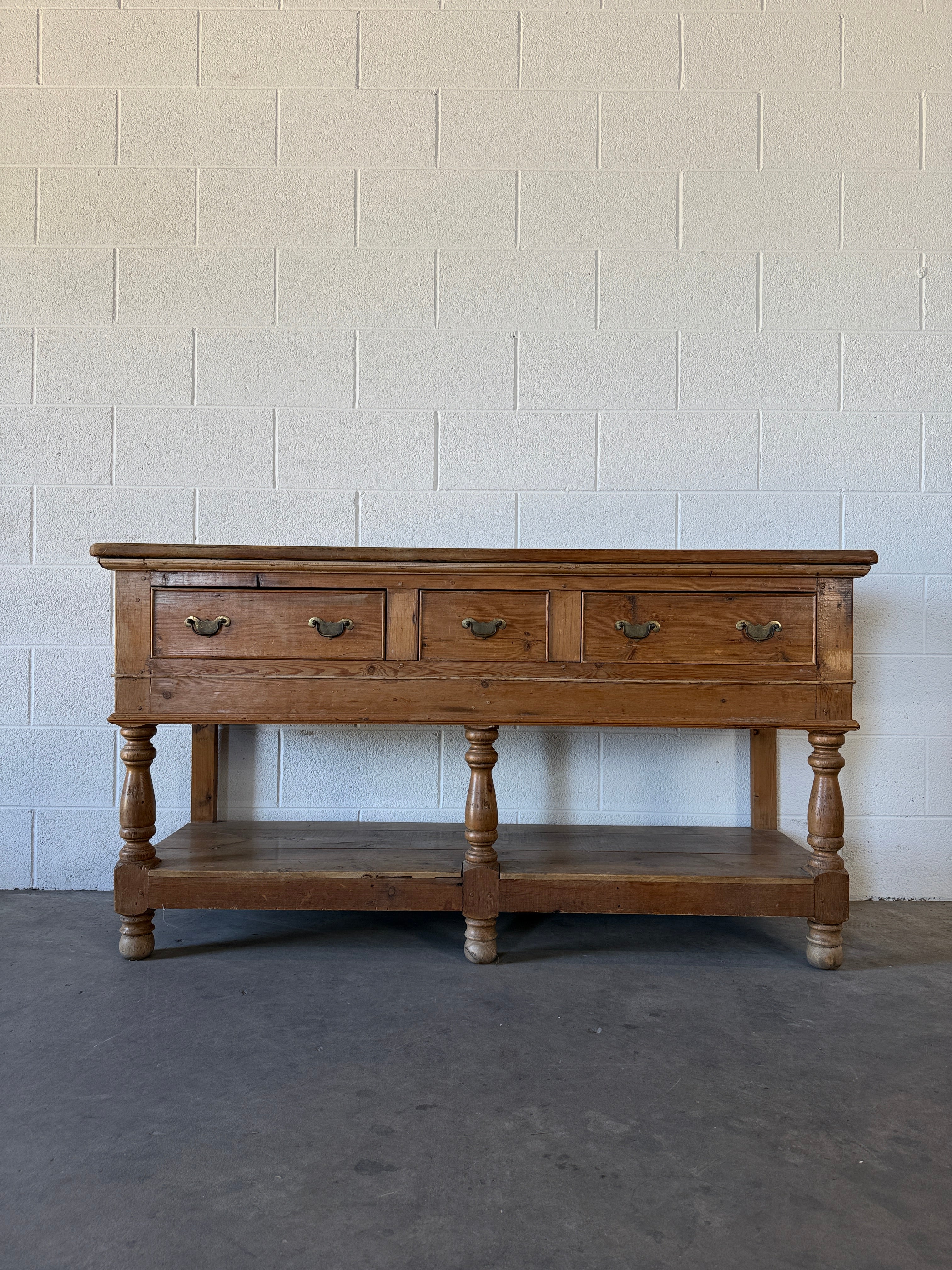 Antique pine sideboard with drop handles