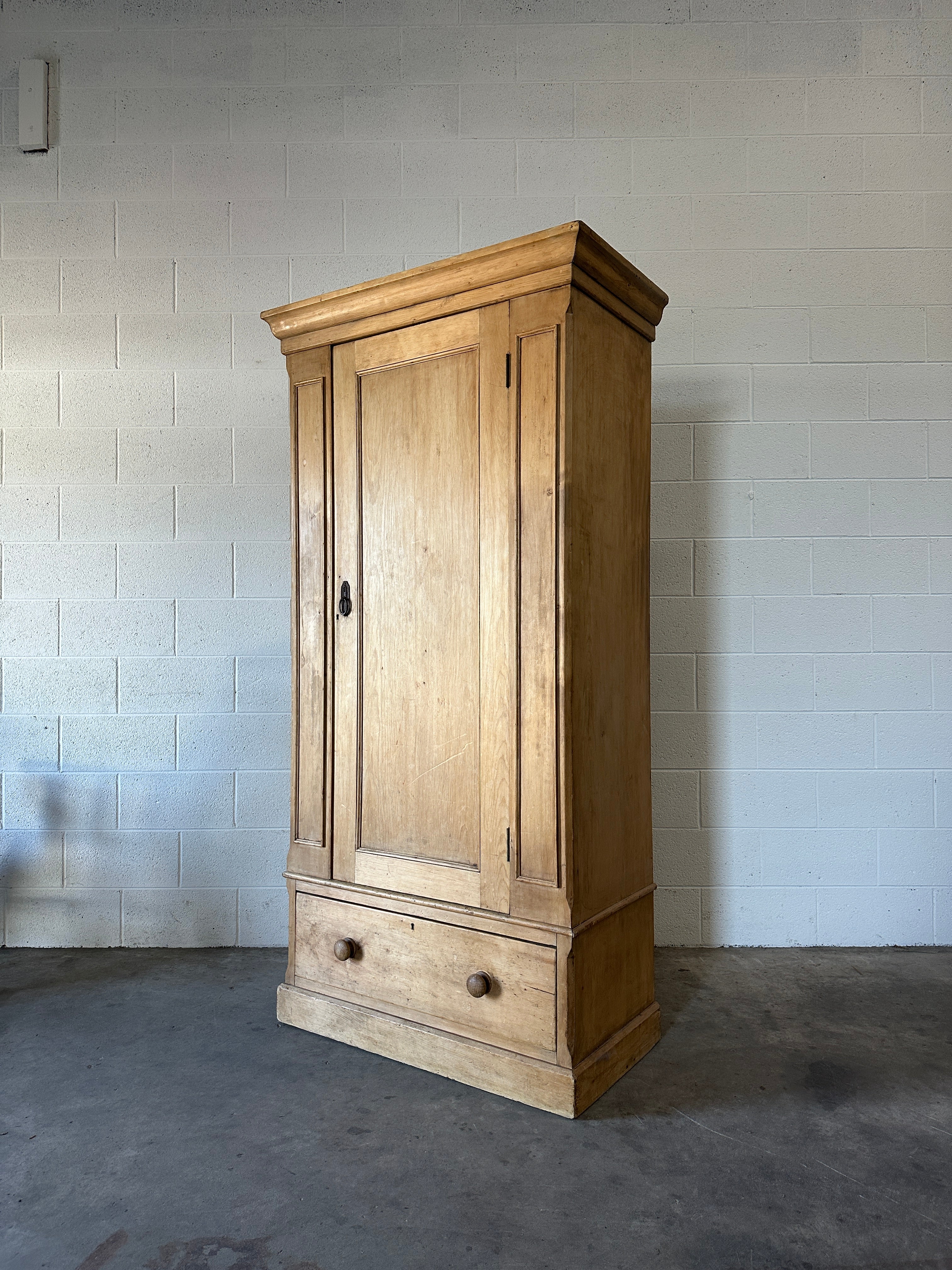 Victorian pine single wardrobe