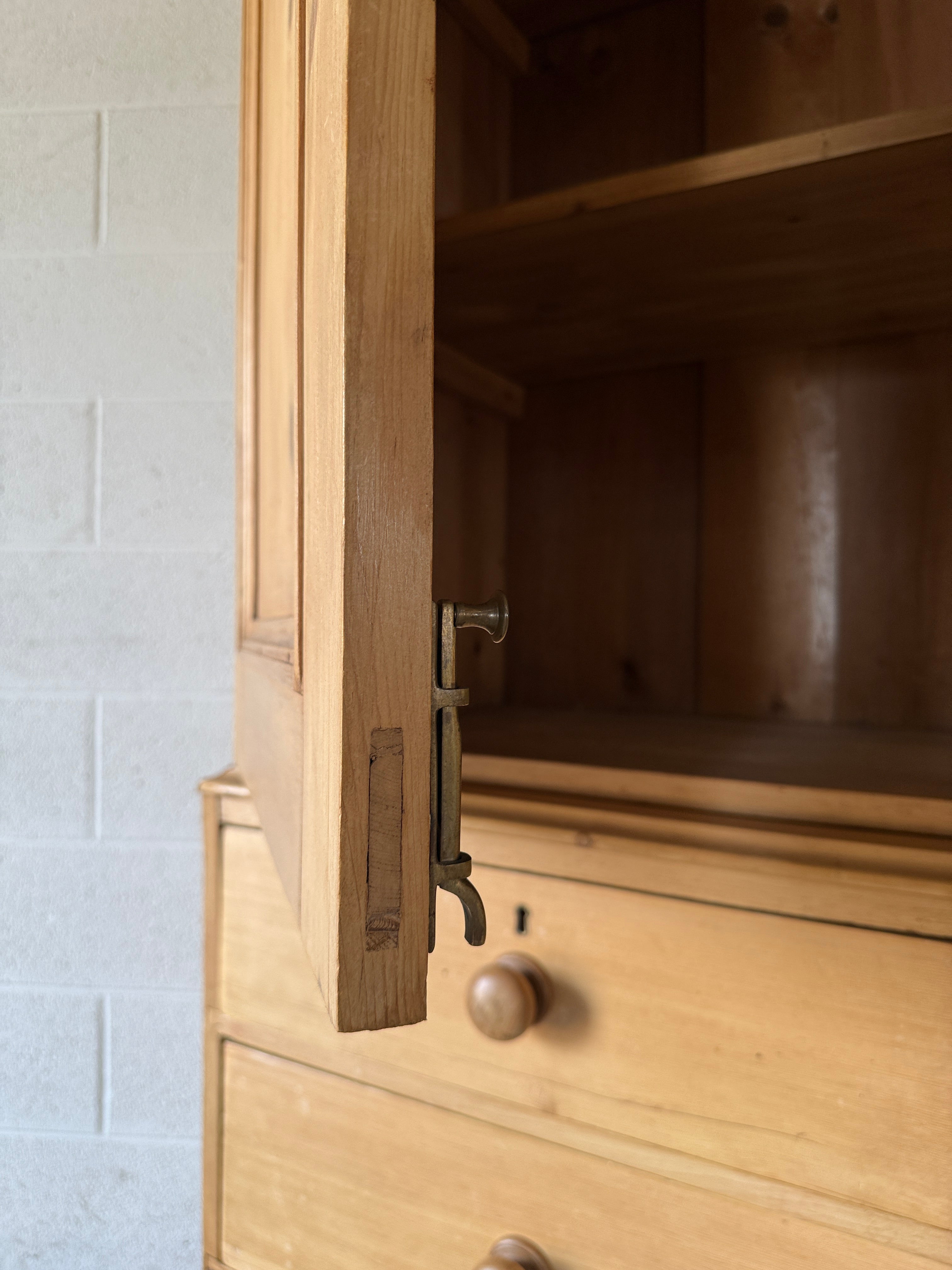 Victorian pine linen press