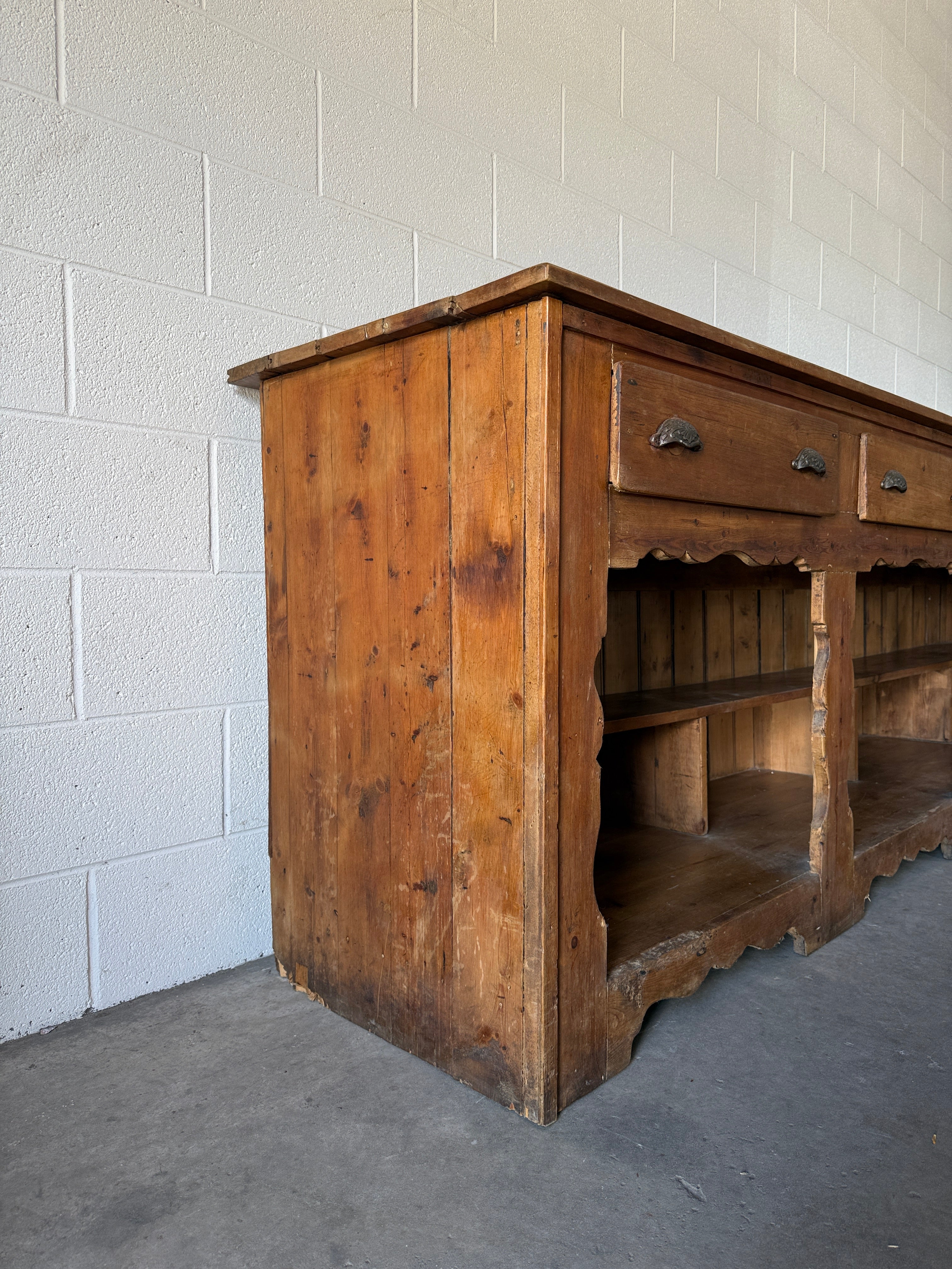 Antique pine fishmonger’s sideboard