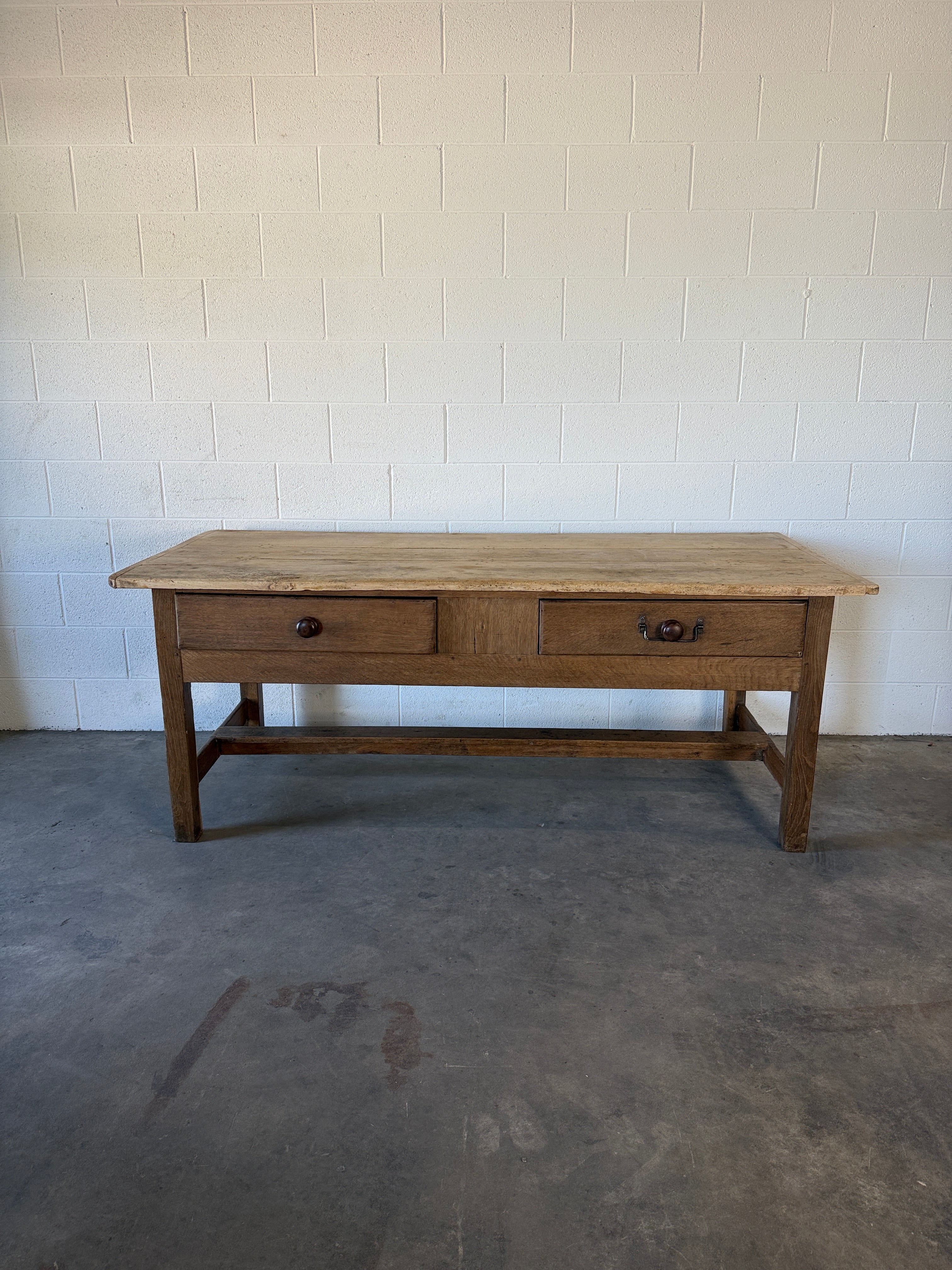 Antique English Oak and Sycamore Prep Table