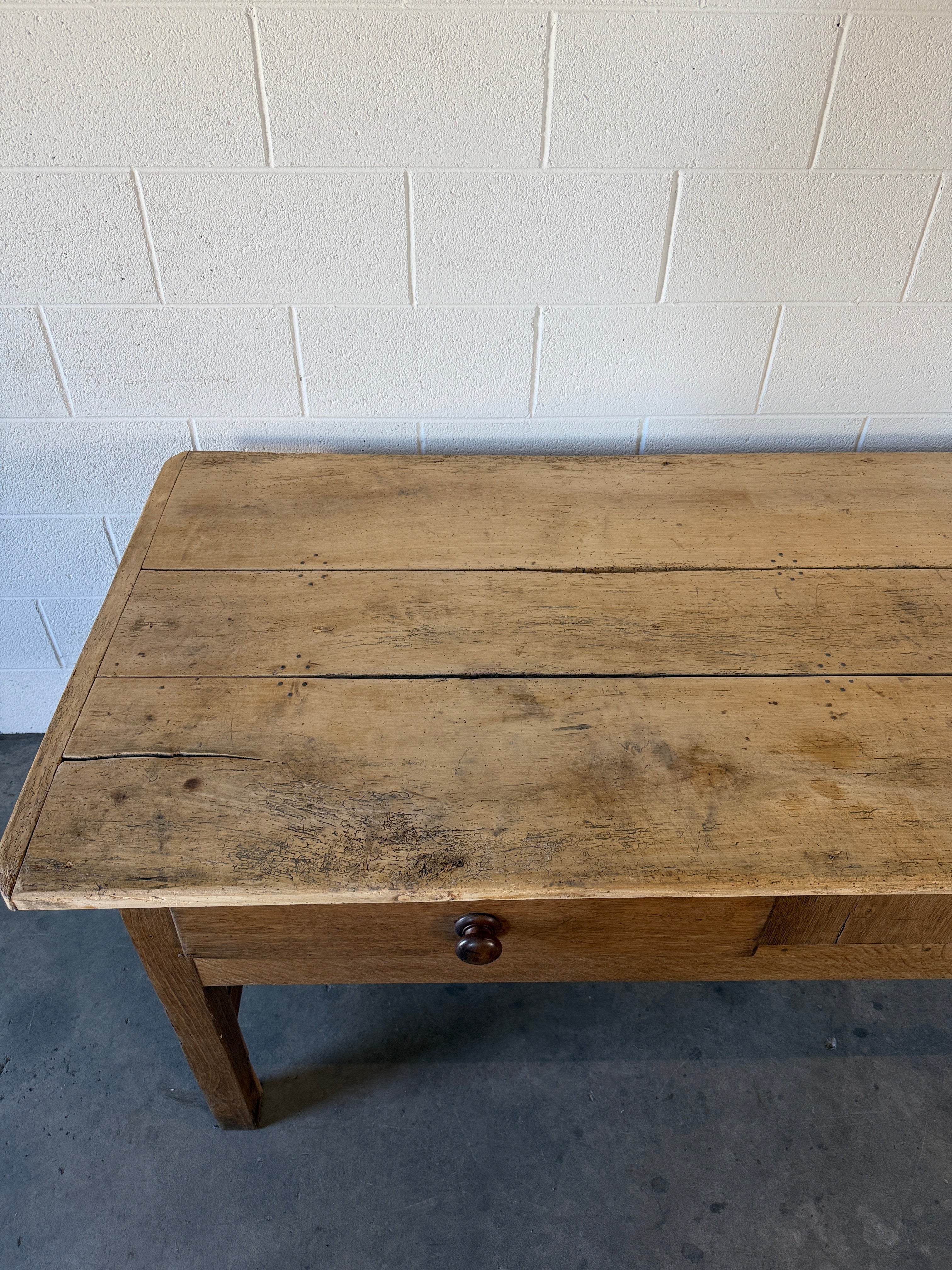 Antique English Oak and Sycamore Prep Table