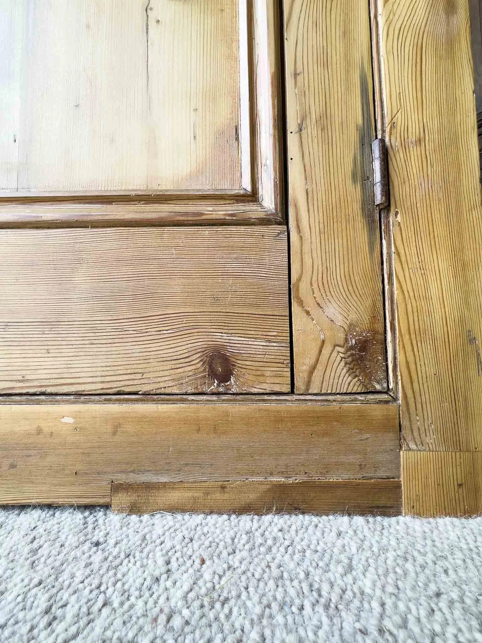 A large antique pine cupboard