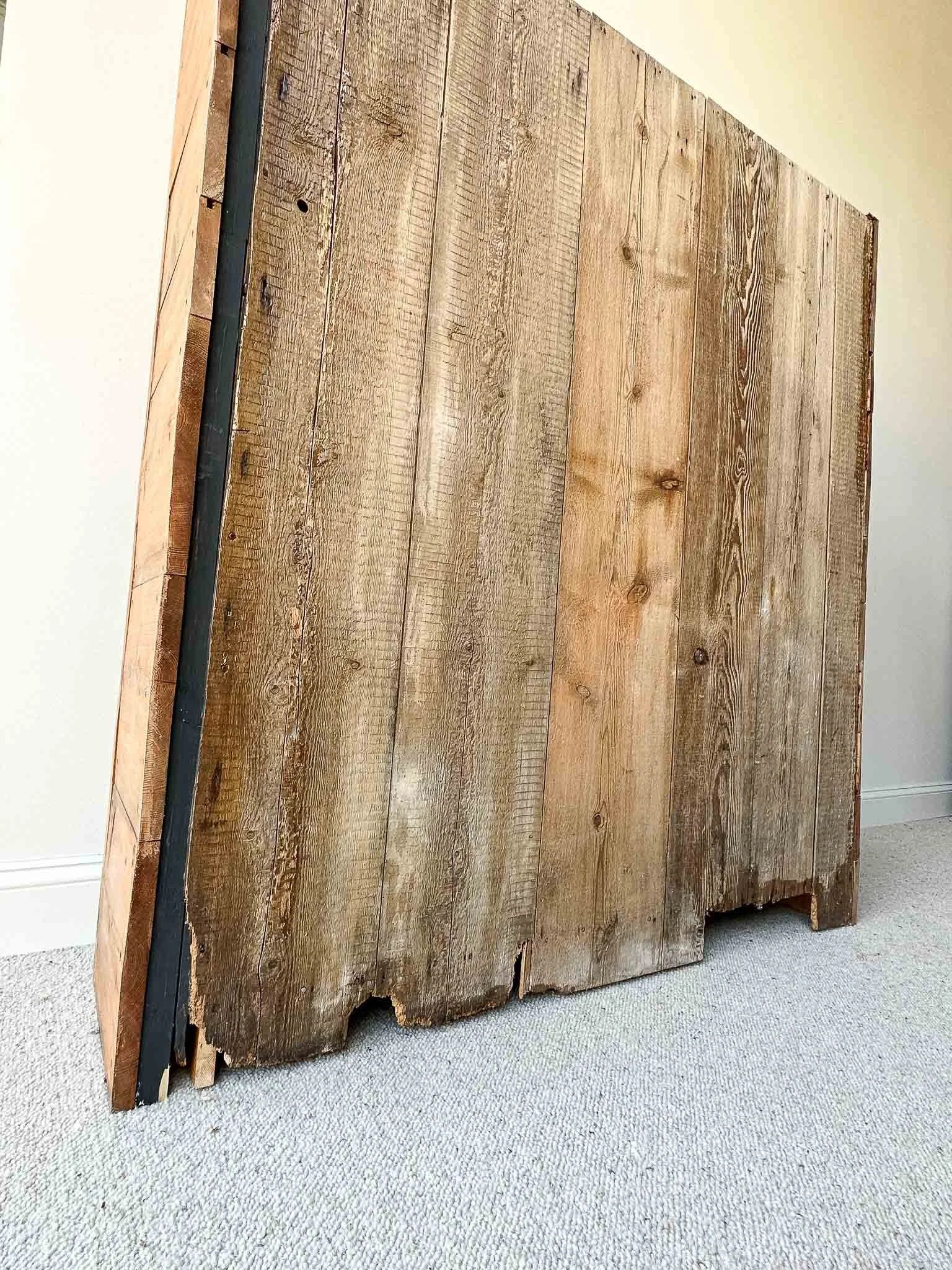 A large antique pine cupboard