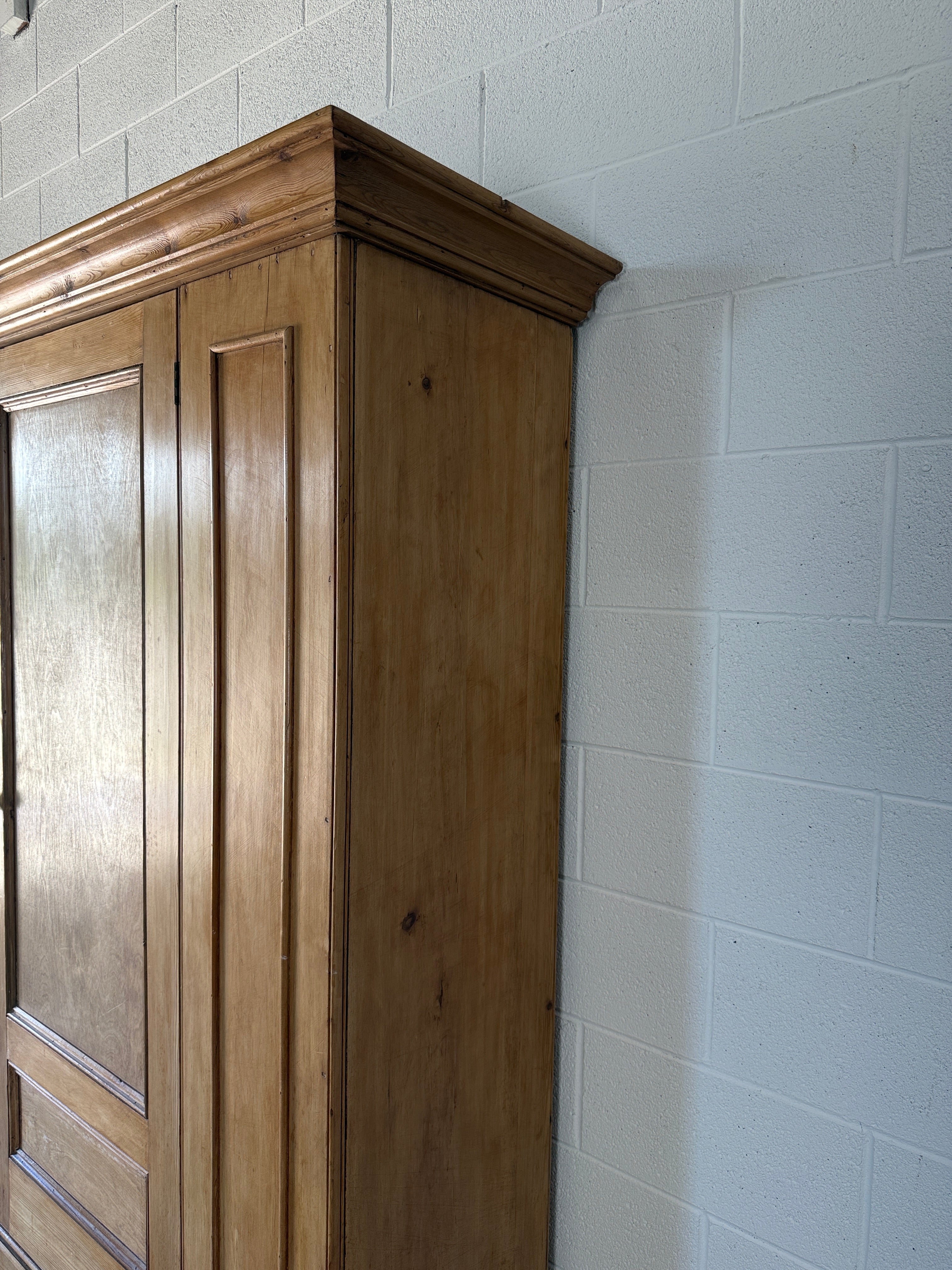 Single Antique Pine Wardrobe with one drawer
