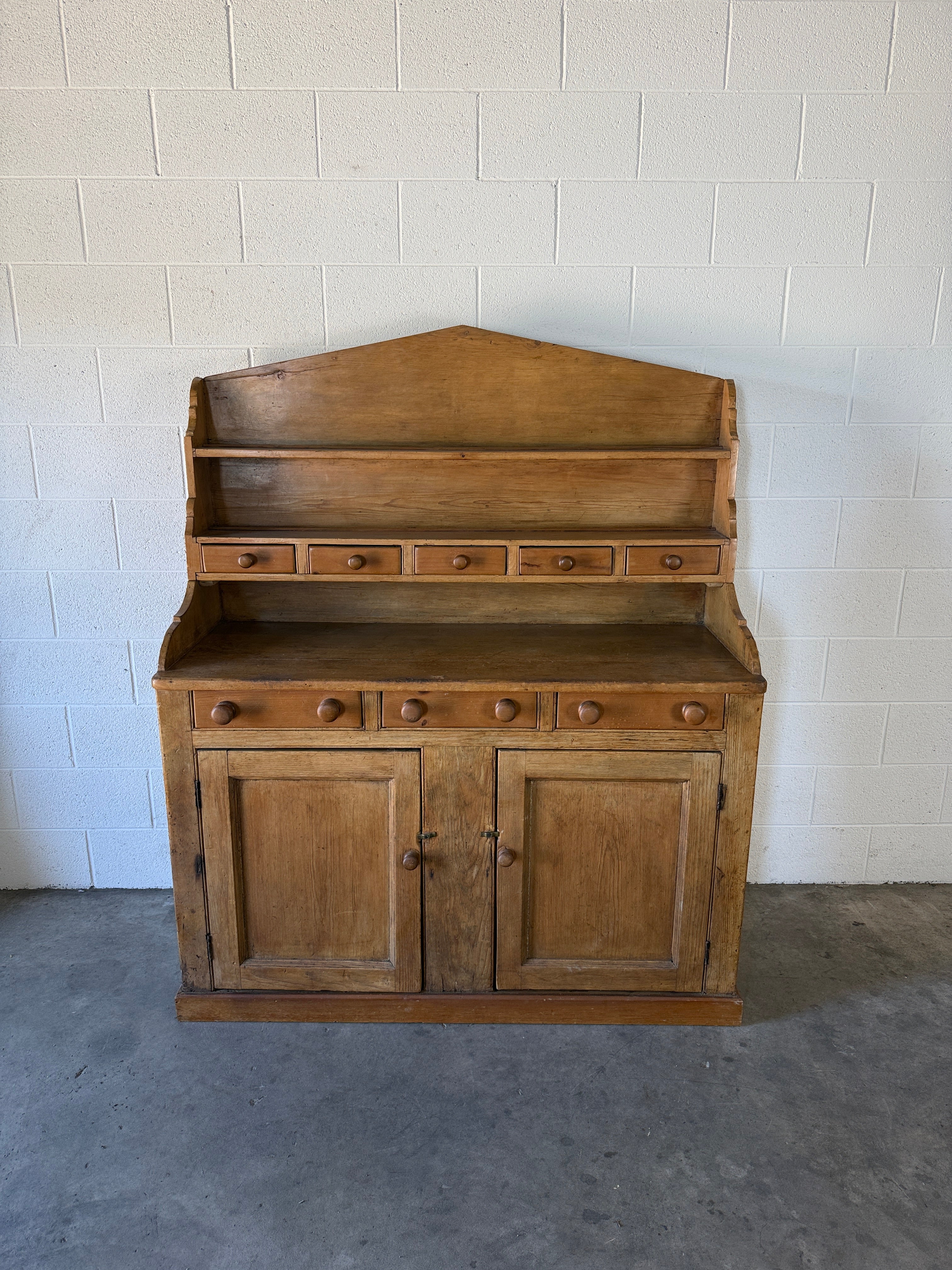 Antique Pine Sideboard with top rack