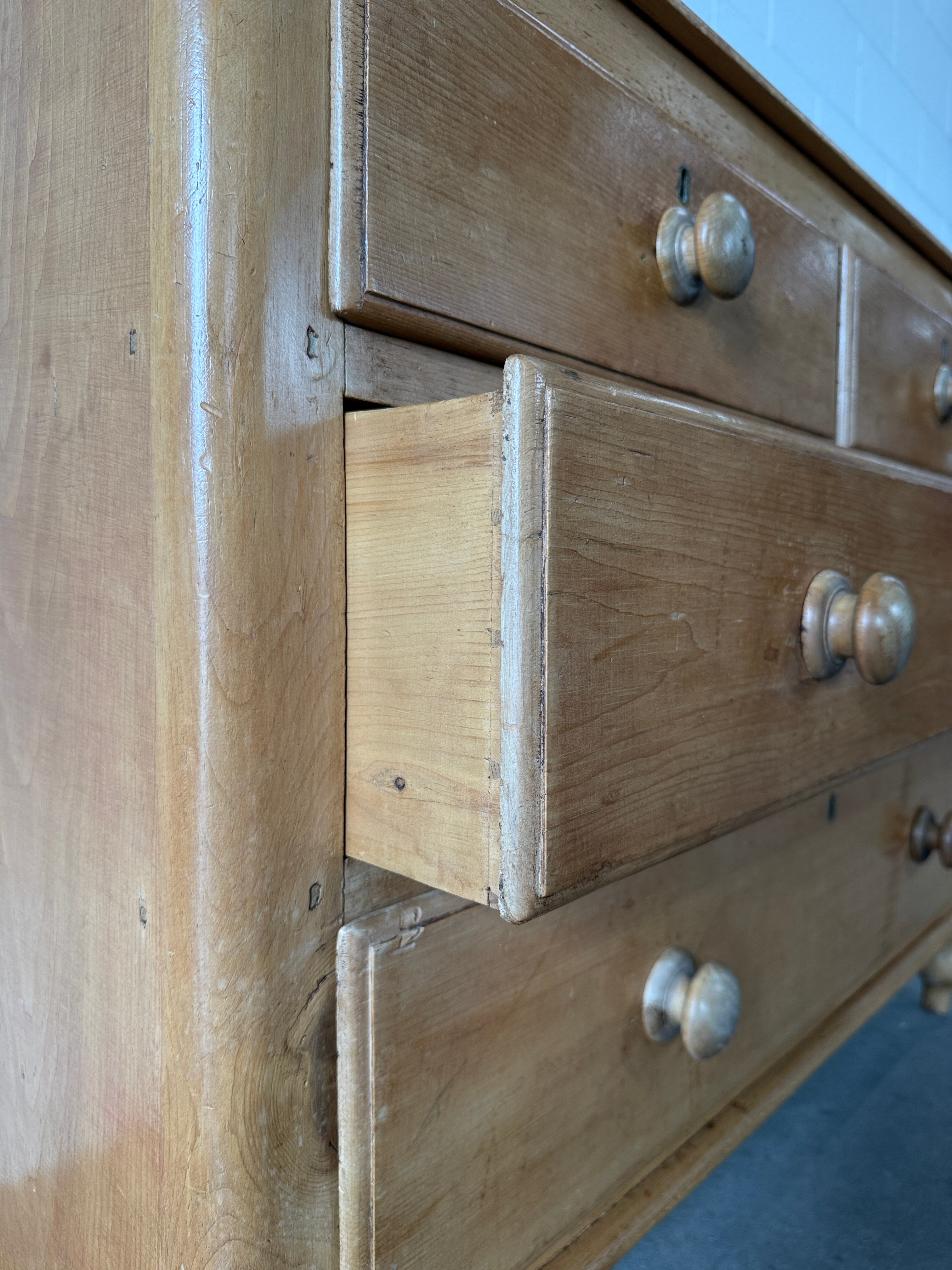 Darling Two over Two Antique Chest of Pine Drawers