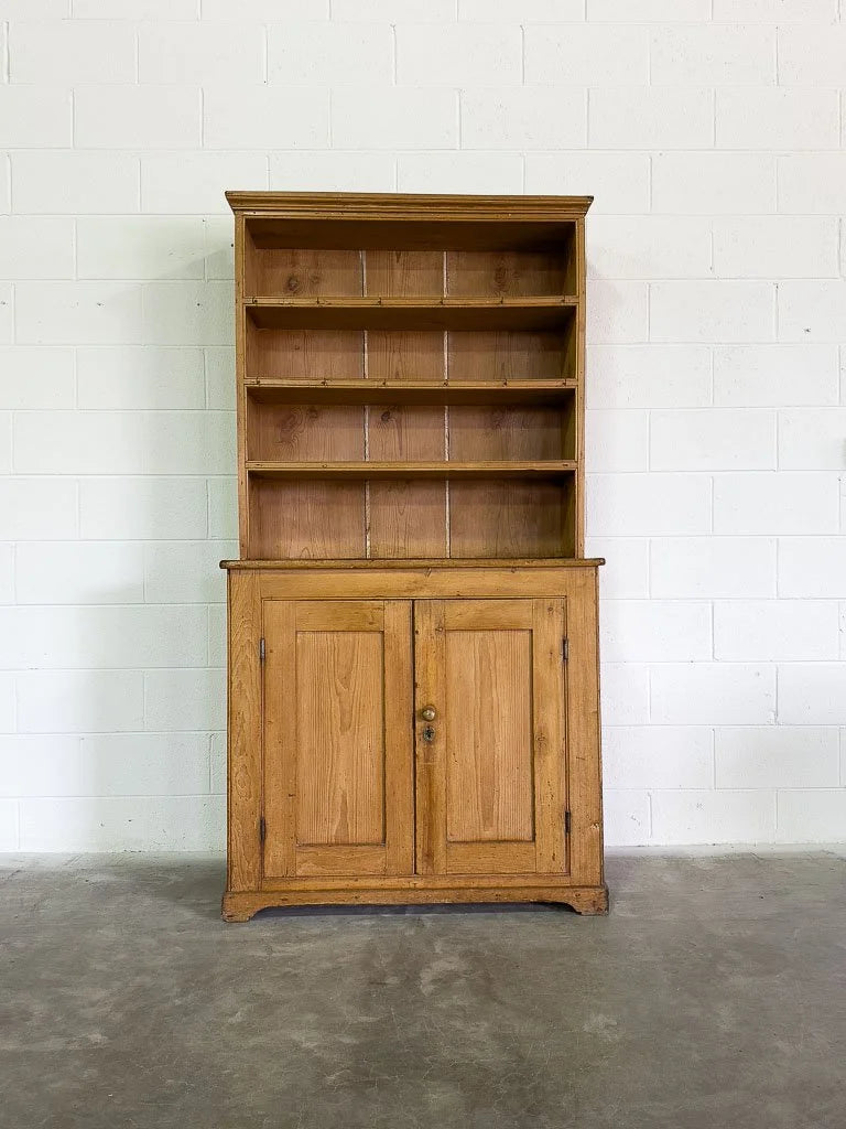 Narrow English pine kitchen dresser